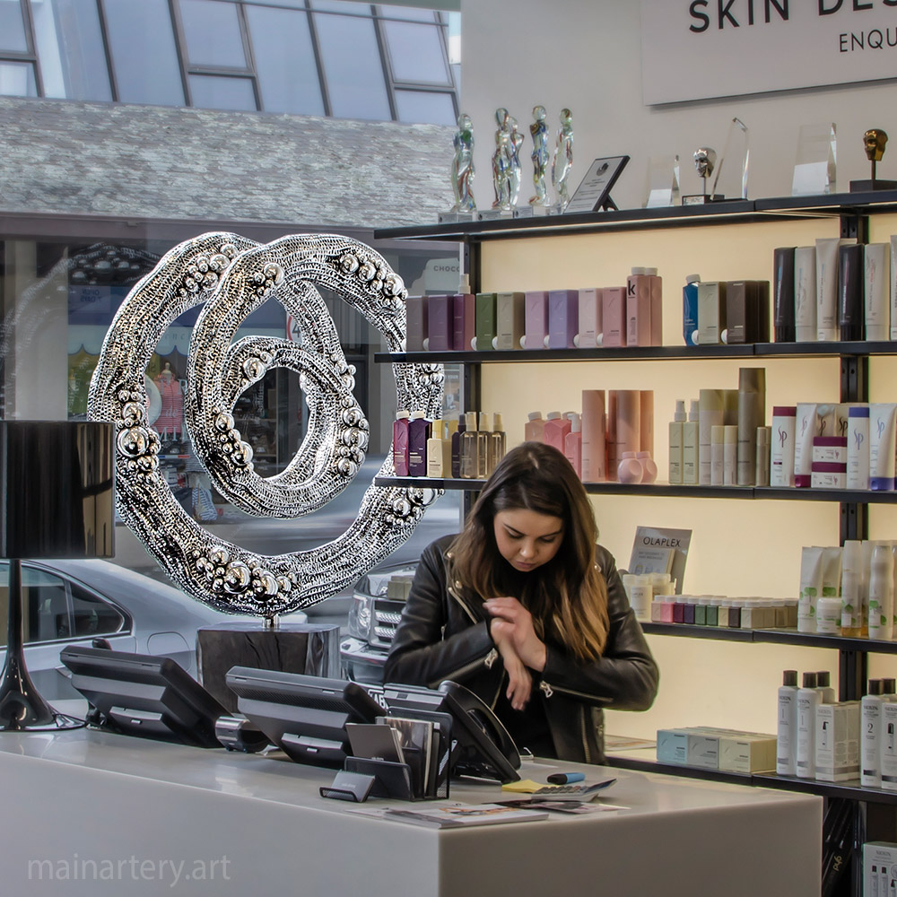 Cover: Women Solitude Golden Bronze Sculpture