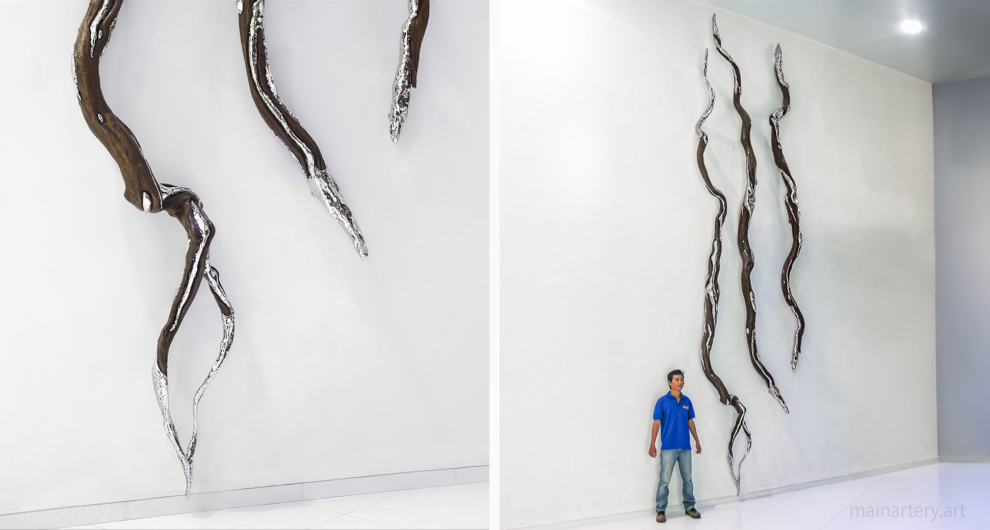 natures vein tall modern abstract interior wall sculpture image