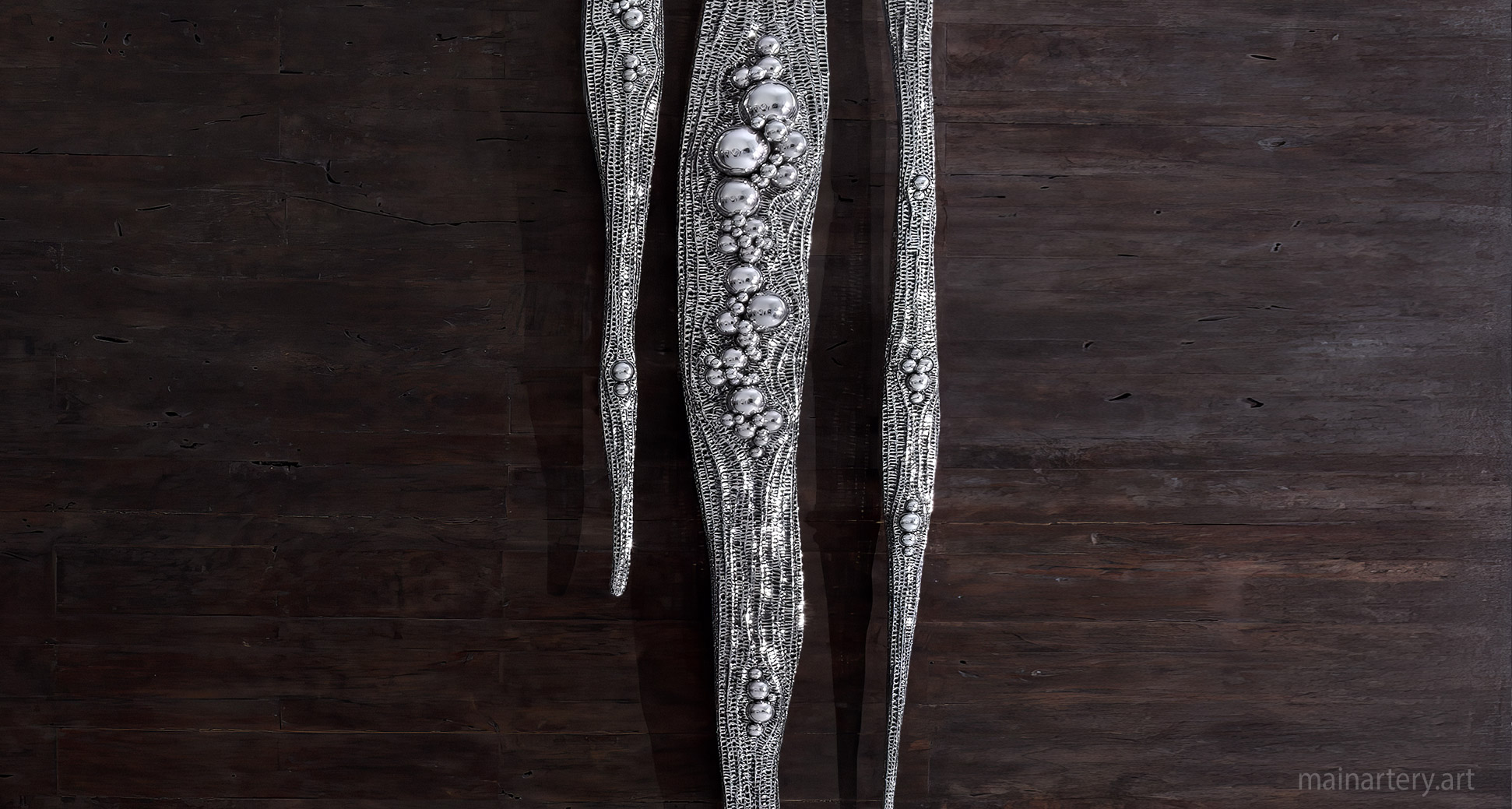 vertical wall sculpture stainless steel mainartery modern art image