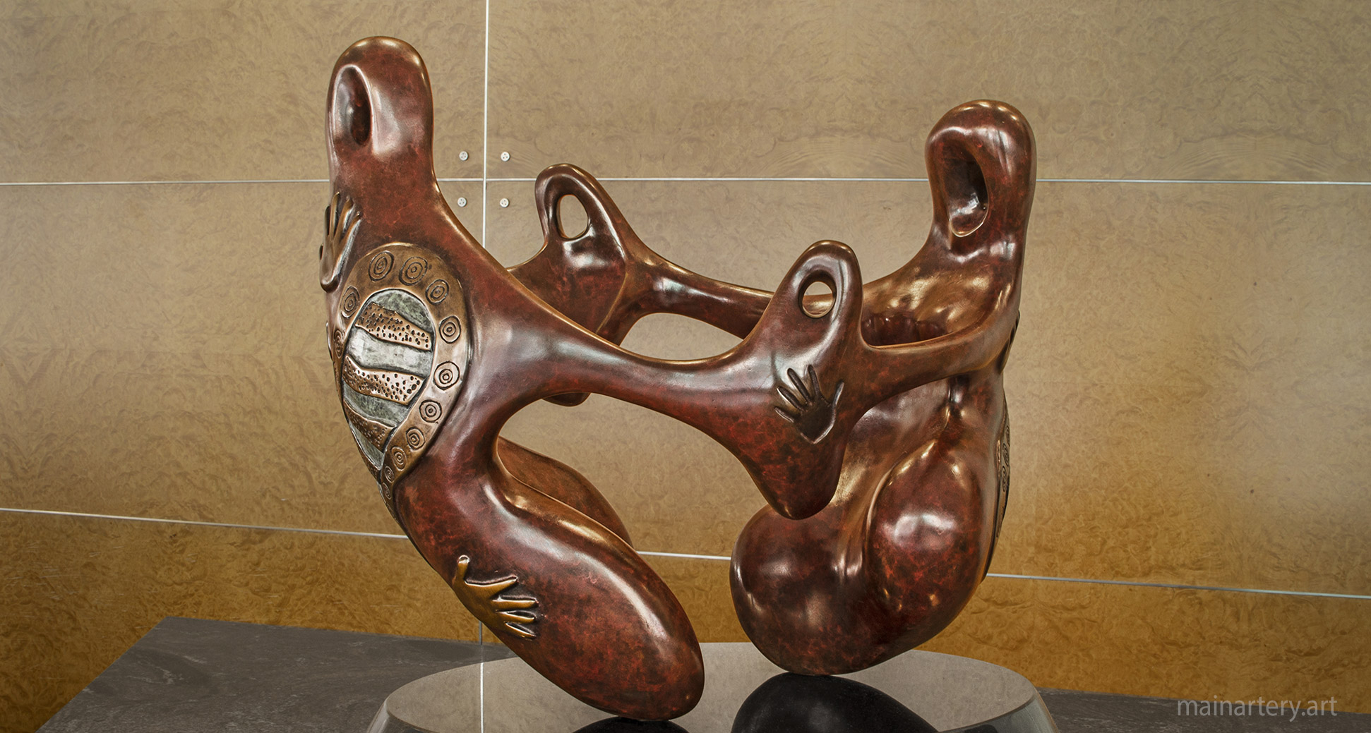 aboriginal contemporary bronze tabletop sculpture image