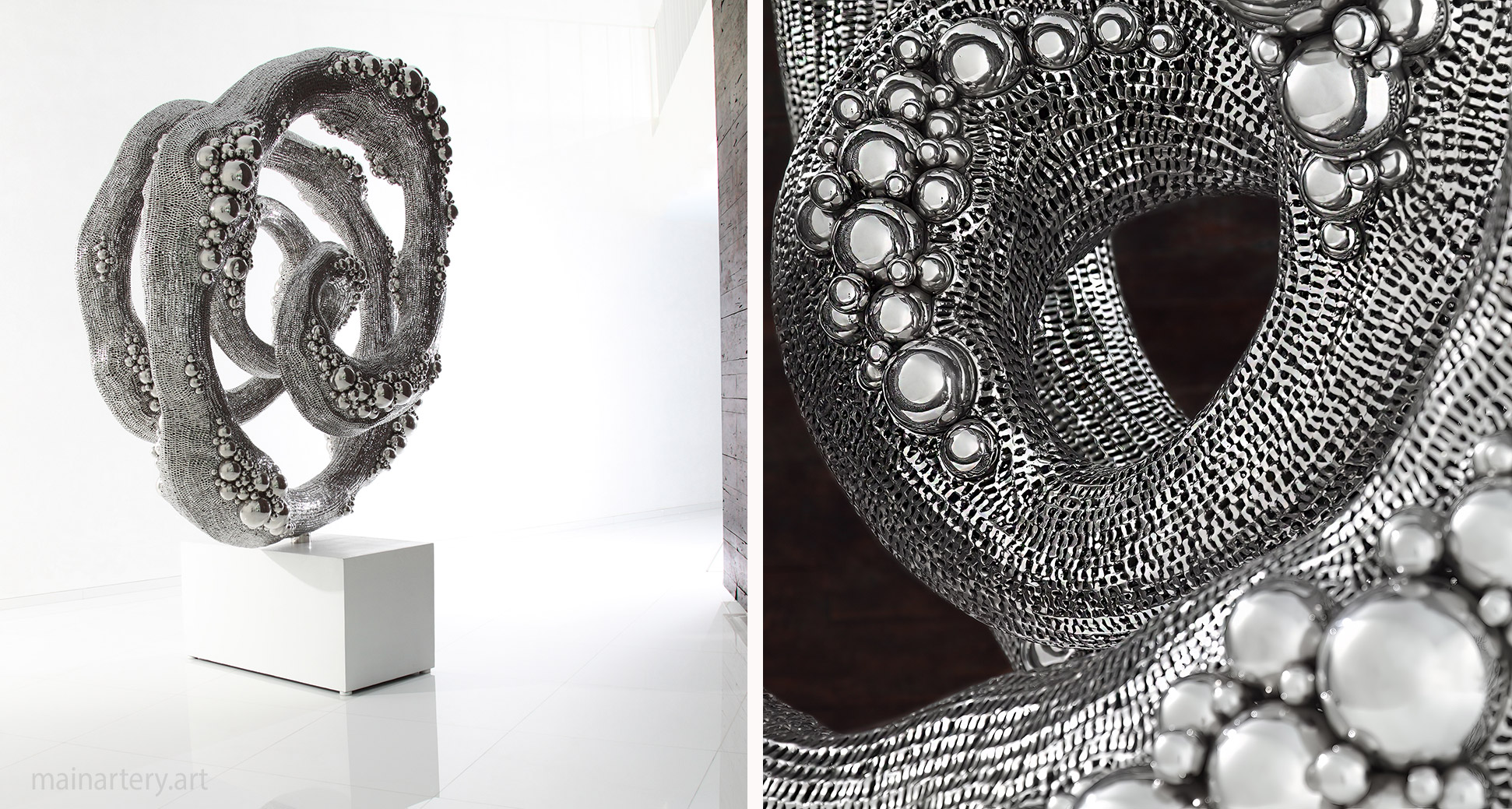 art collectors large outdoor organic stainless sculpture image