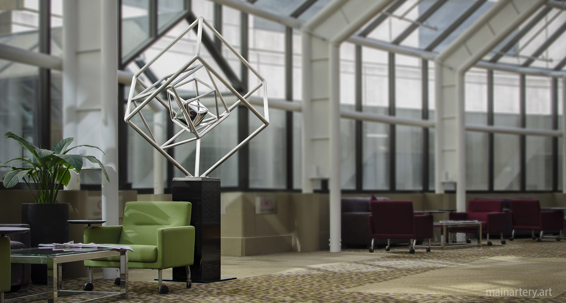 freestanding stainless algorithmic public art hire melbourne image