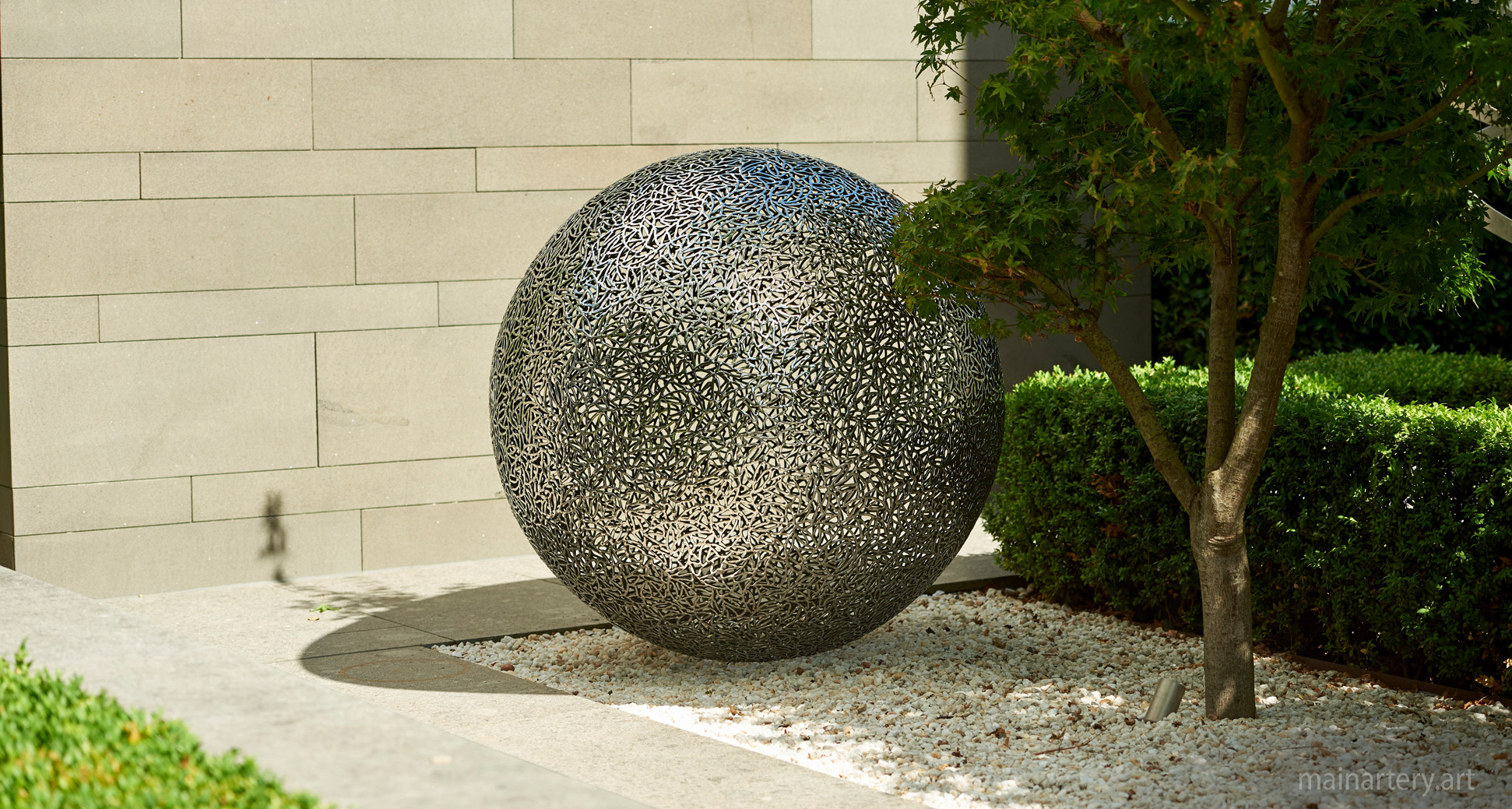 freestanding stainless contemporary outdoor sculpture image
