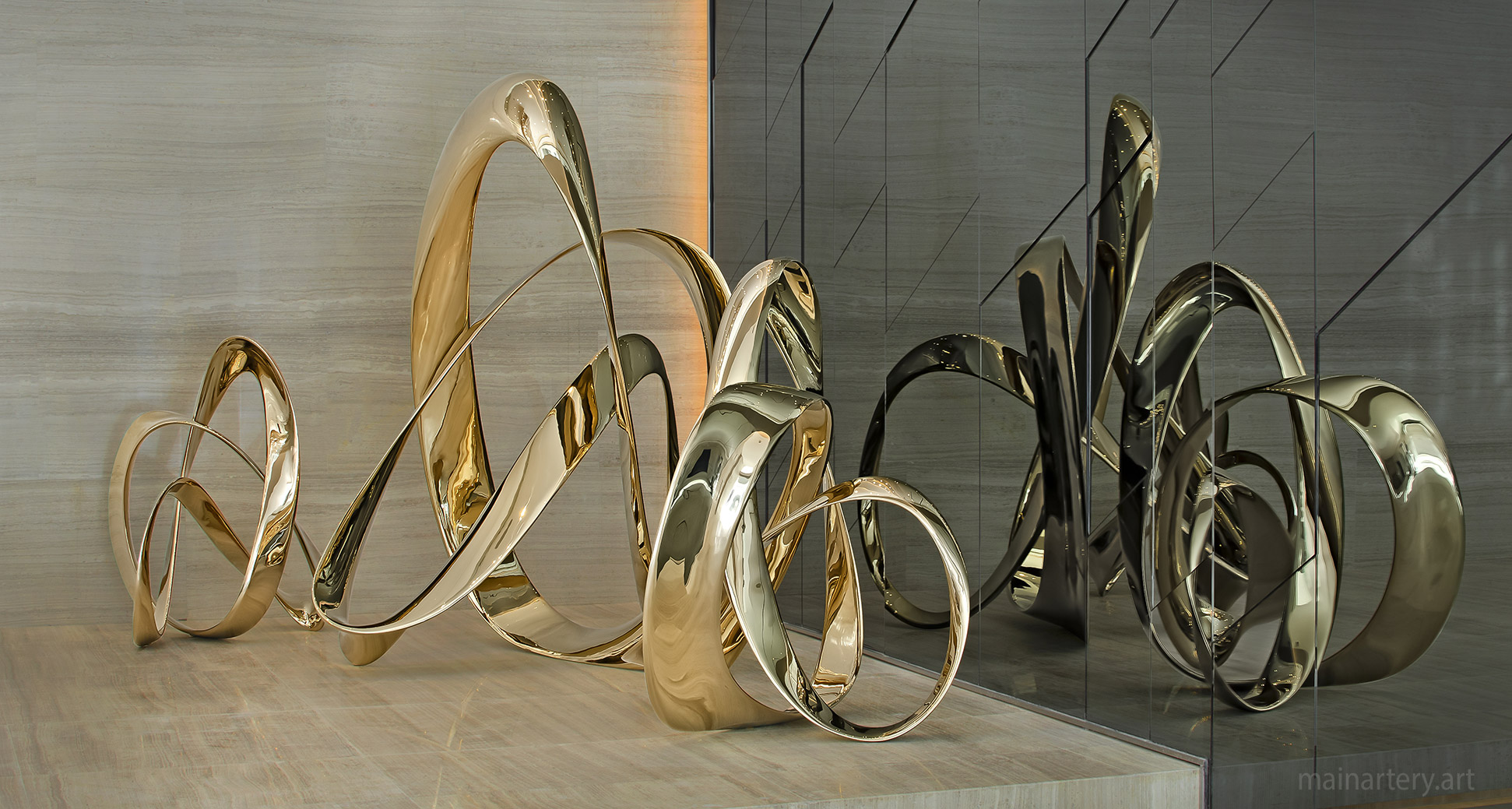 large algorithmic hotel foyer sculpture image