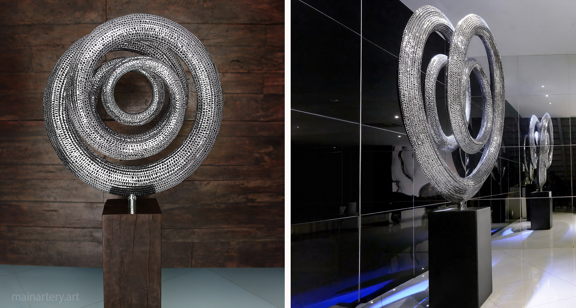 large indoor infinity feng shui stainless sculpture image