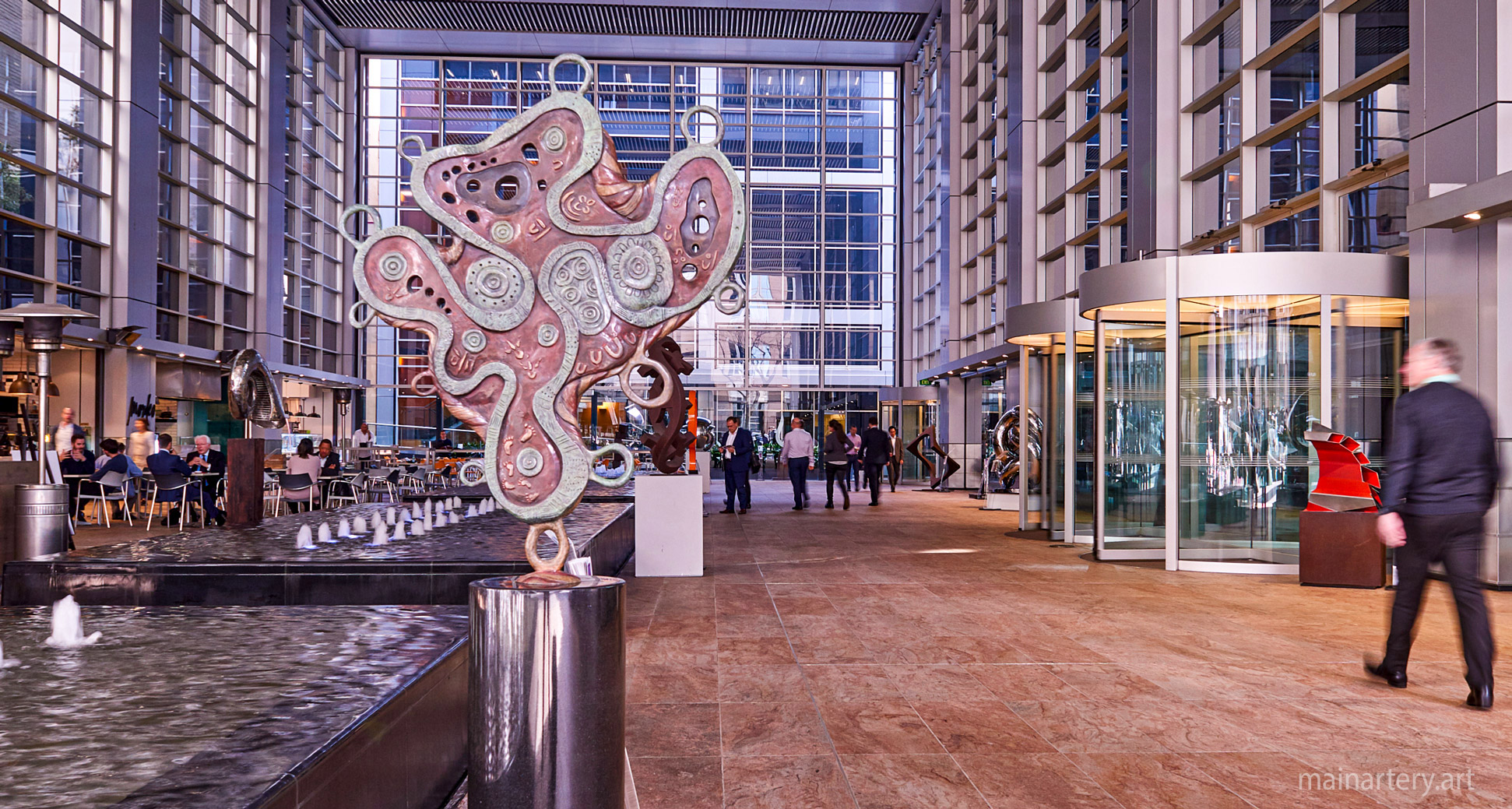 large silicon bronze contemporary interior sculpture image