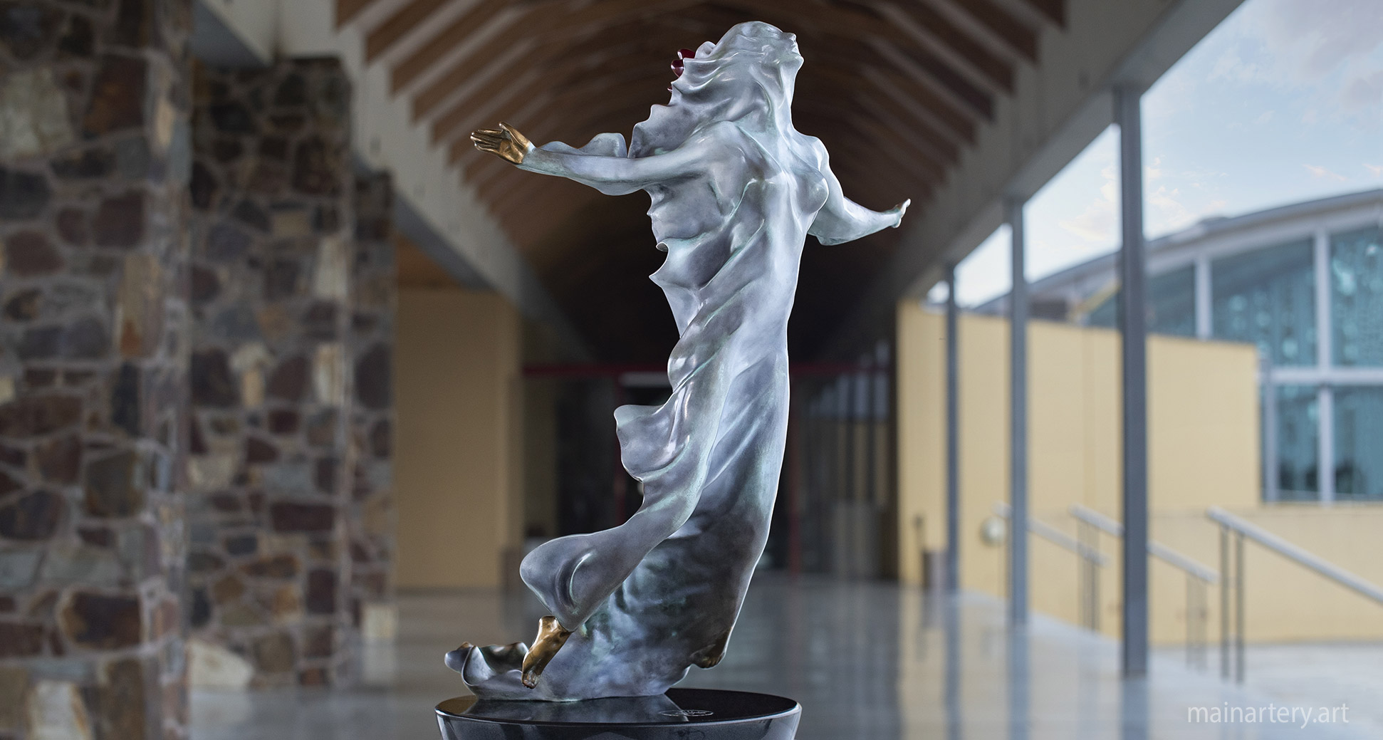 multi patina realistic levitation woman art image