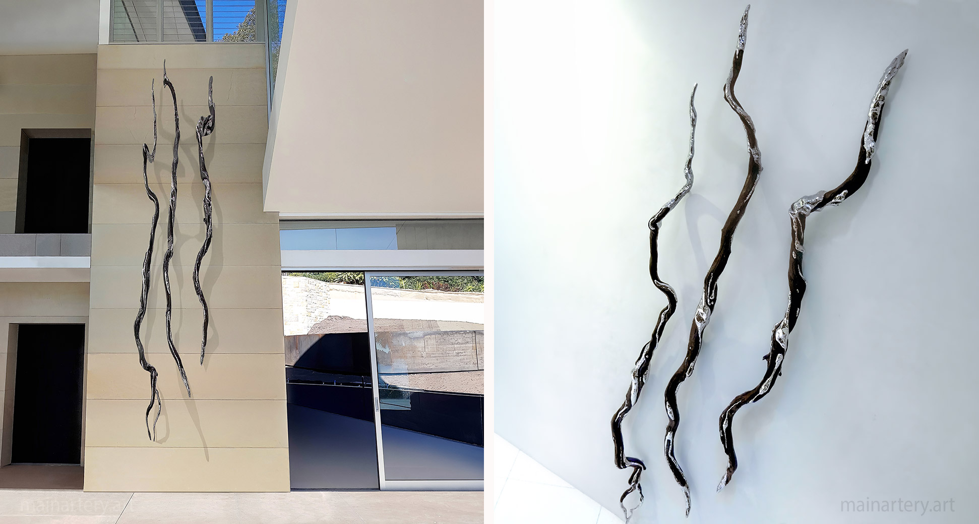 natures vein tall modern abstract interior wall sculpture image