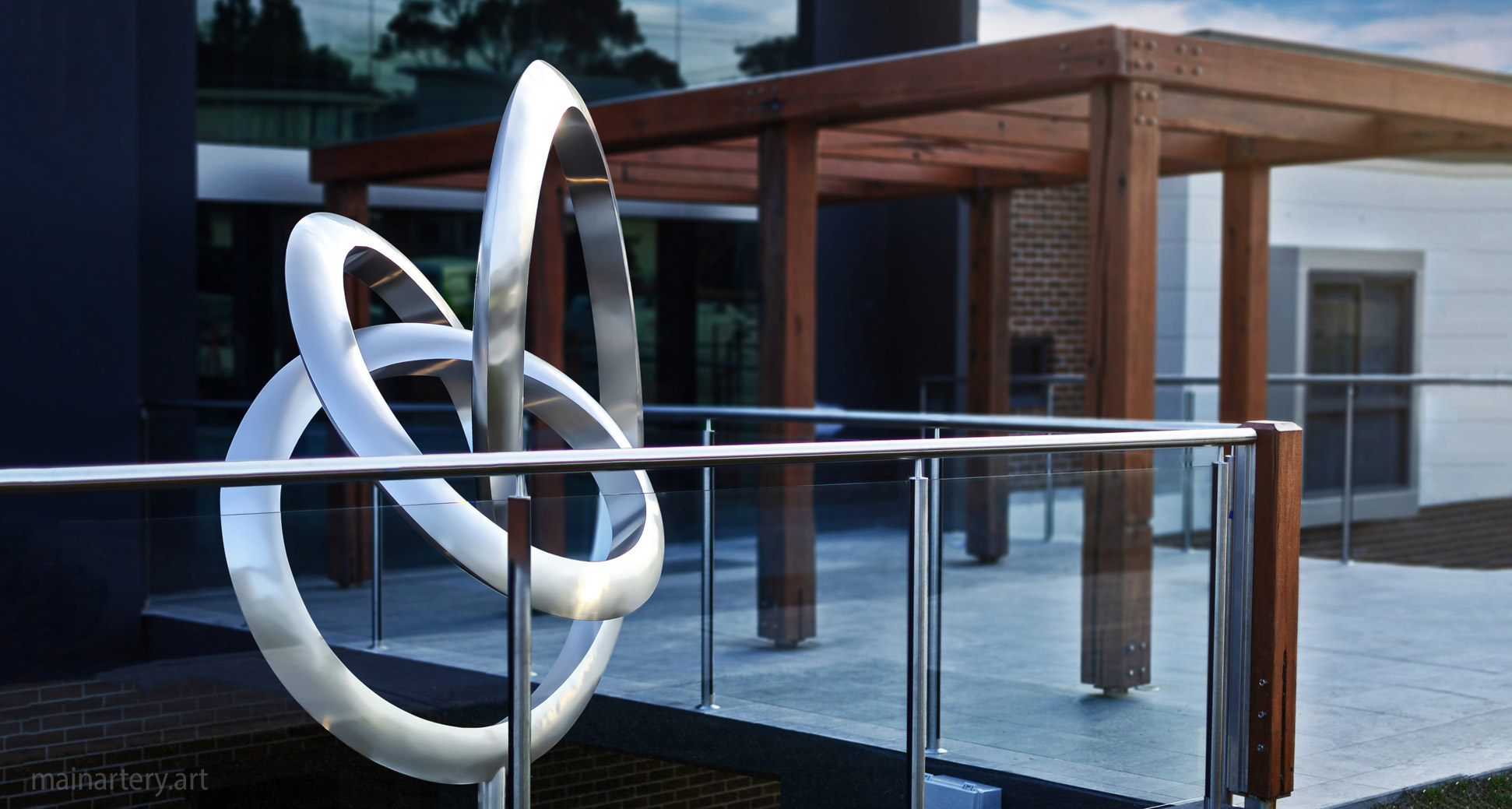 organic public artwork stainless sculpture image