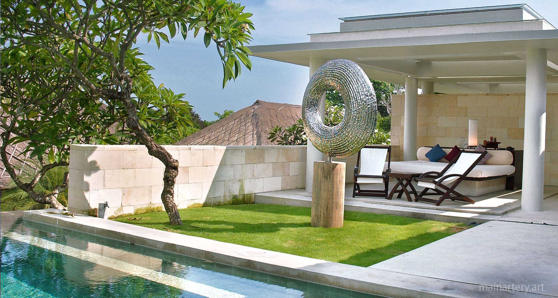 outdoor stainless contemporary garden art image