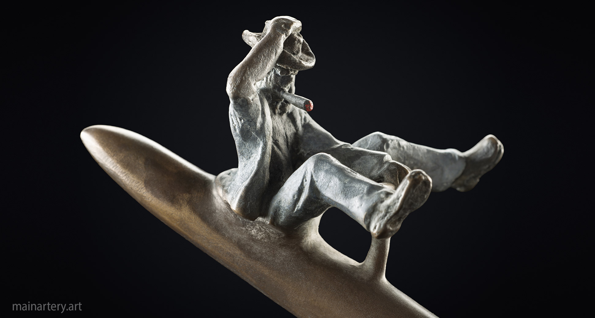 poise balancing cowboy contemporary sculpture image