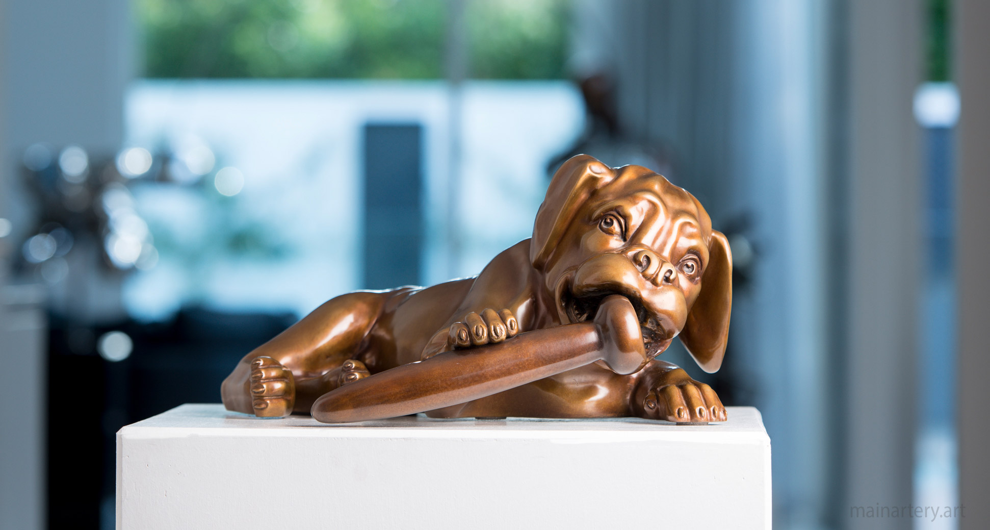 small bronze puppy commemorative artwork image