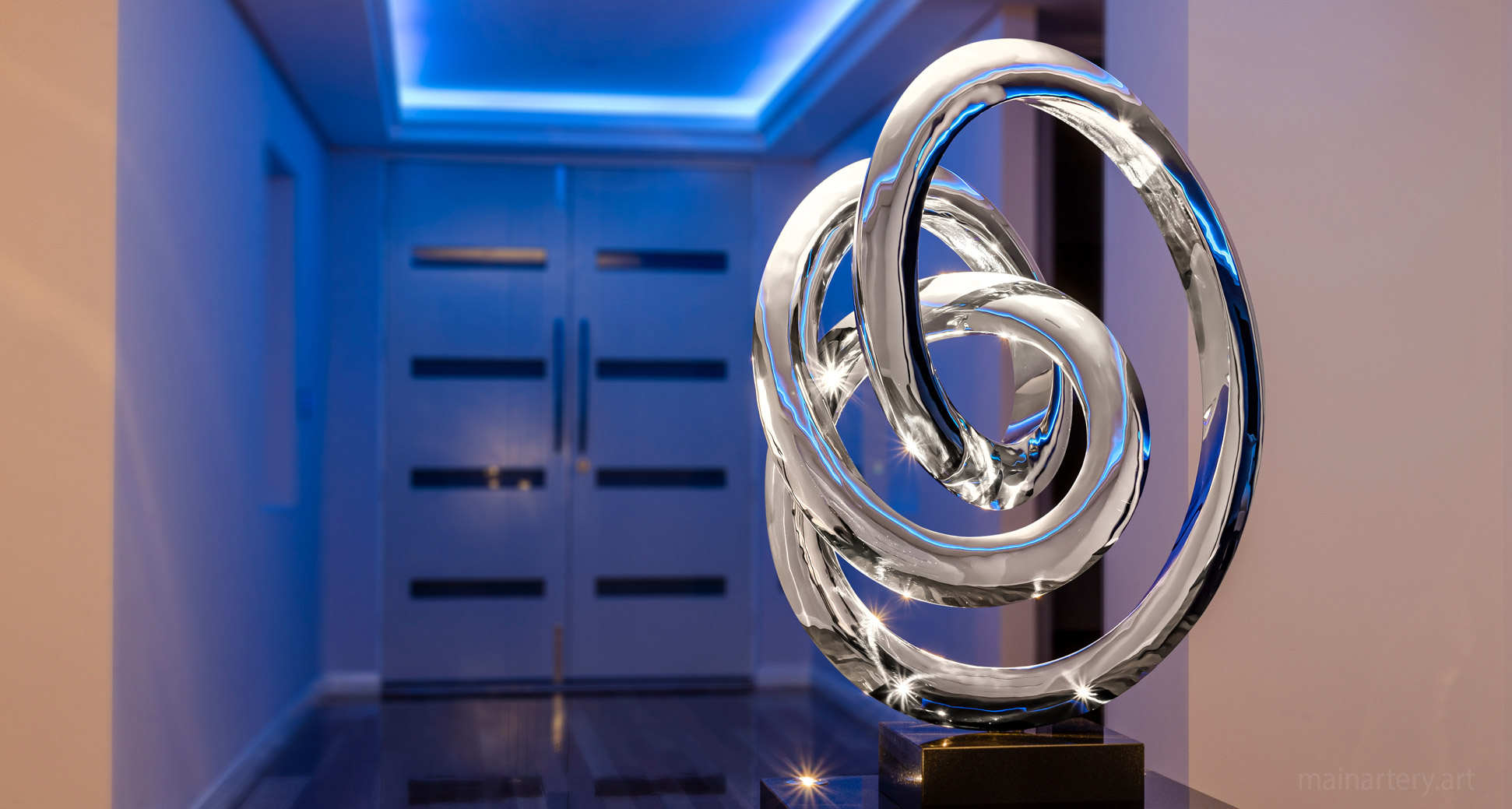 small stainless abstract interior sculpture image