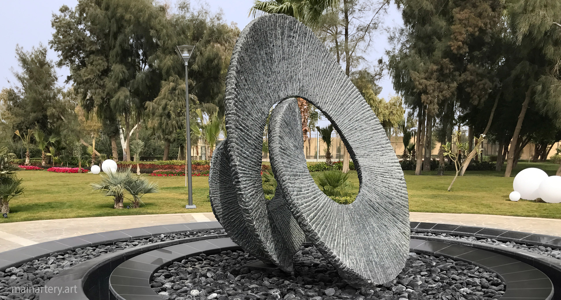 freestanding stone abstract landmark sculpture image