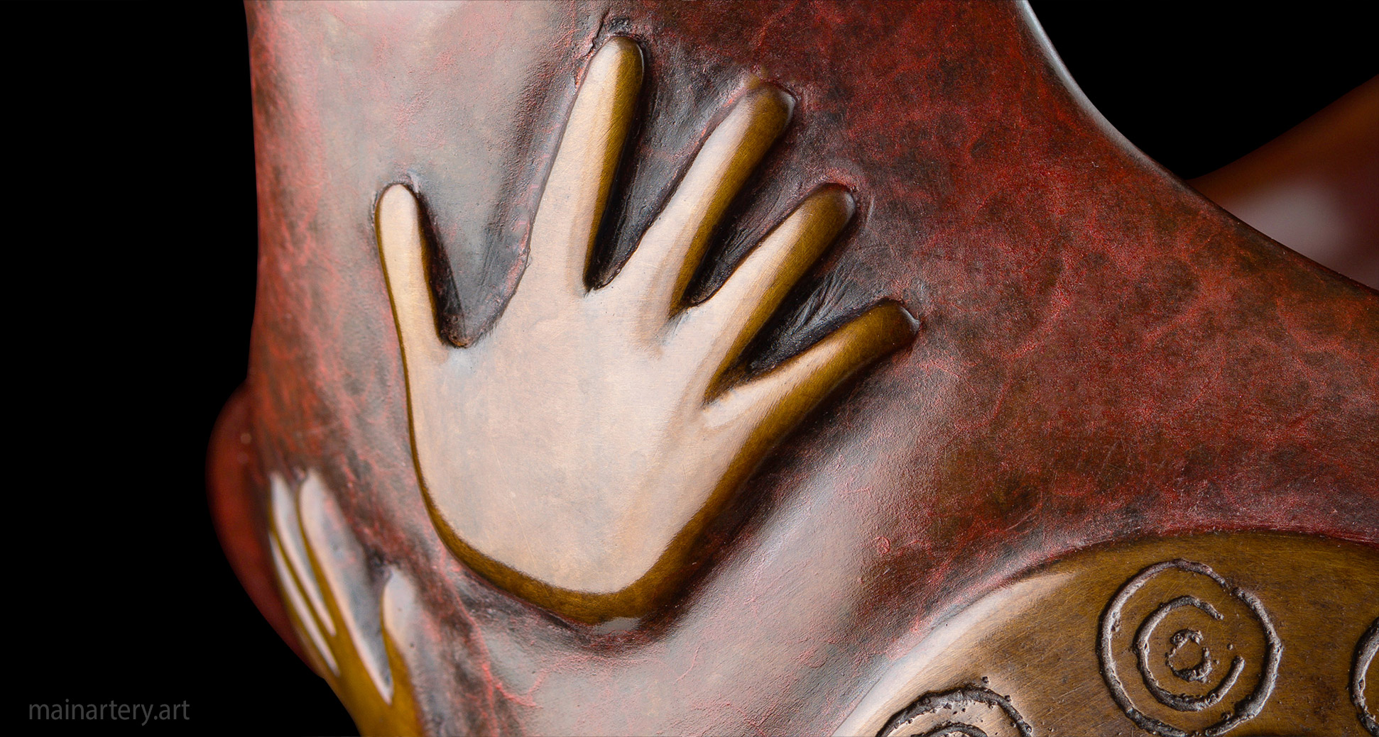 handprint multi patina art tabletop image