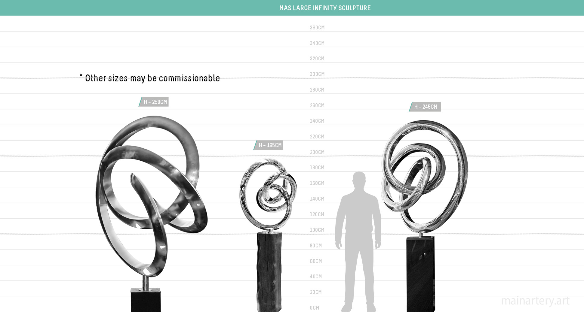 scale diagram mas large double tied sculpture image