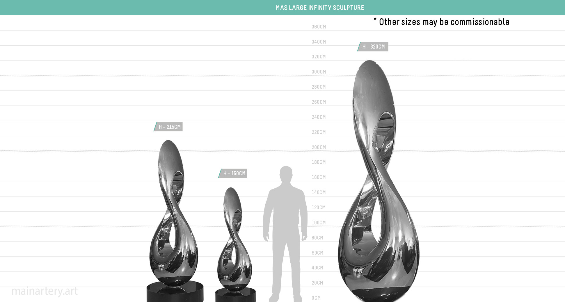 size diagram large infinity sculpture mas image