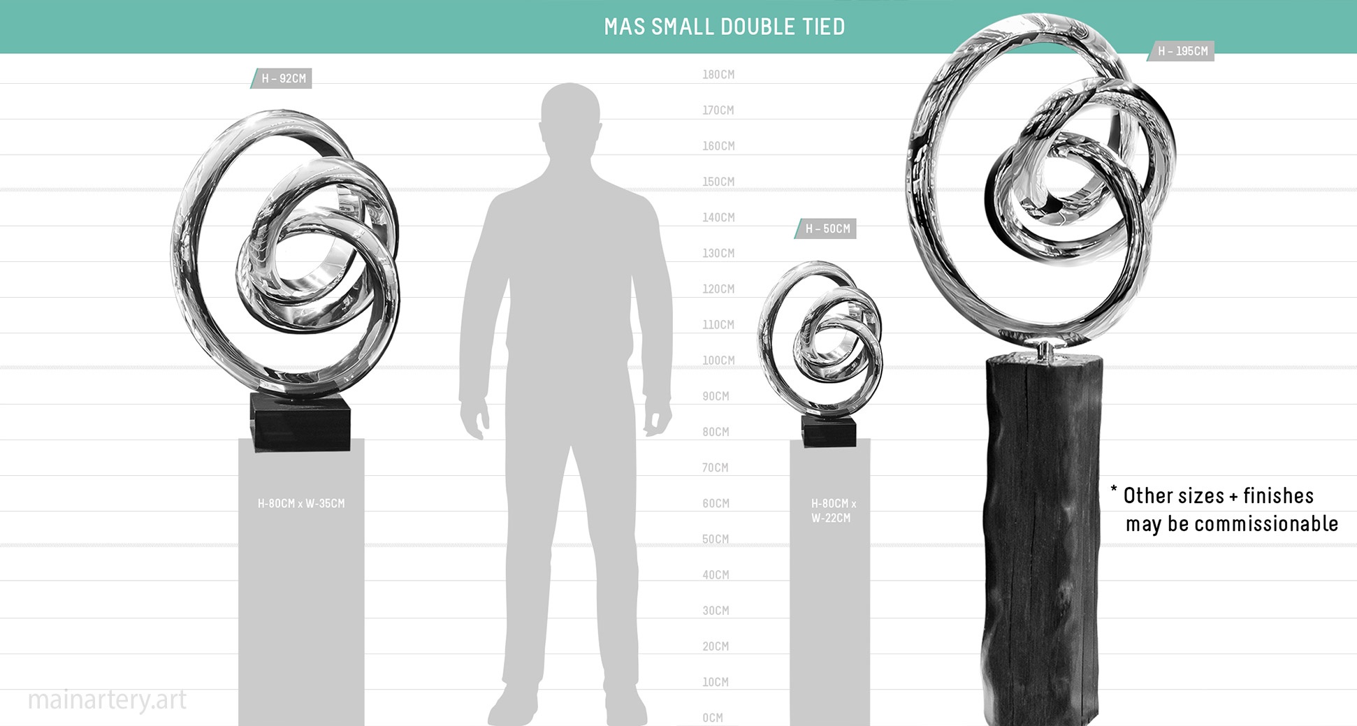 size diagram mas small double tied small sculpture image