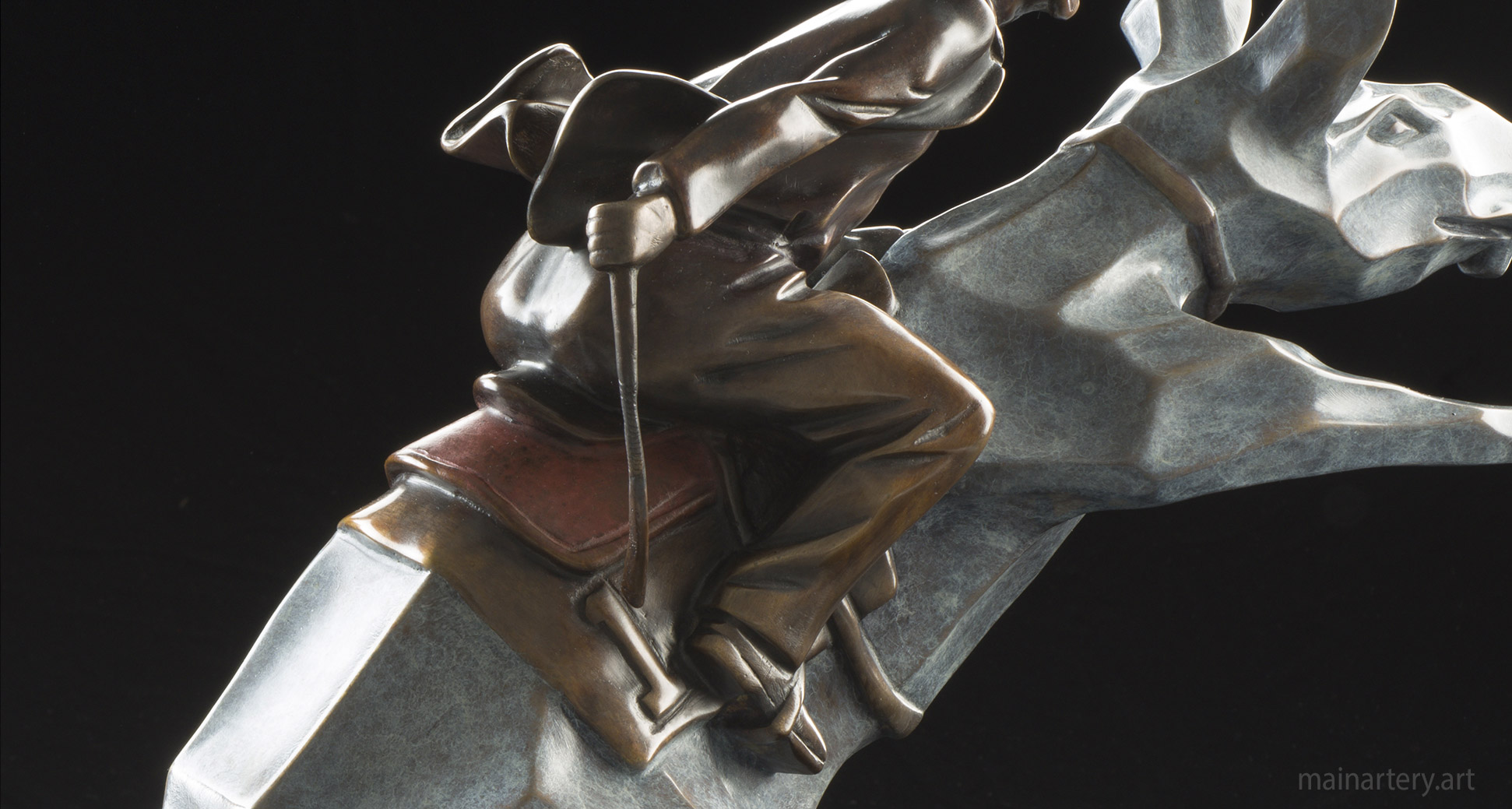 small bronze surreal racing interior art image