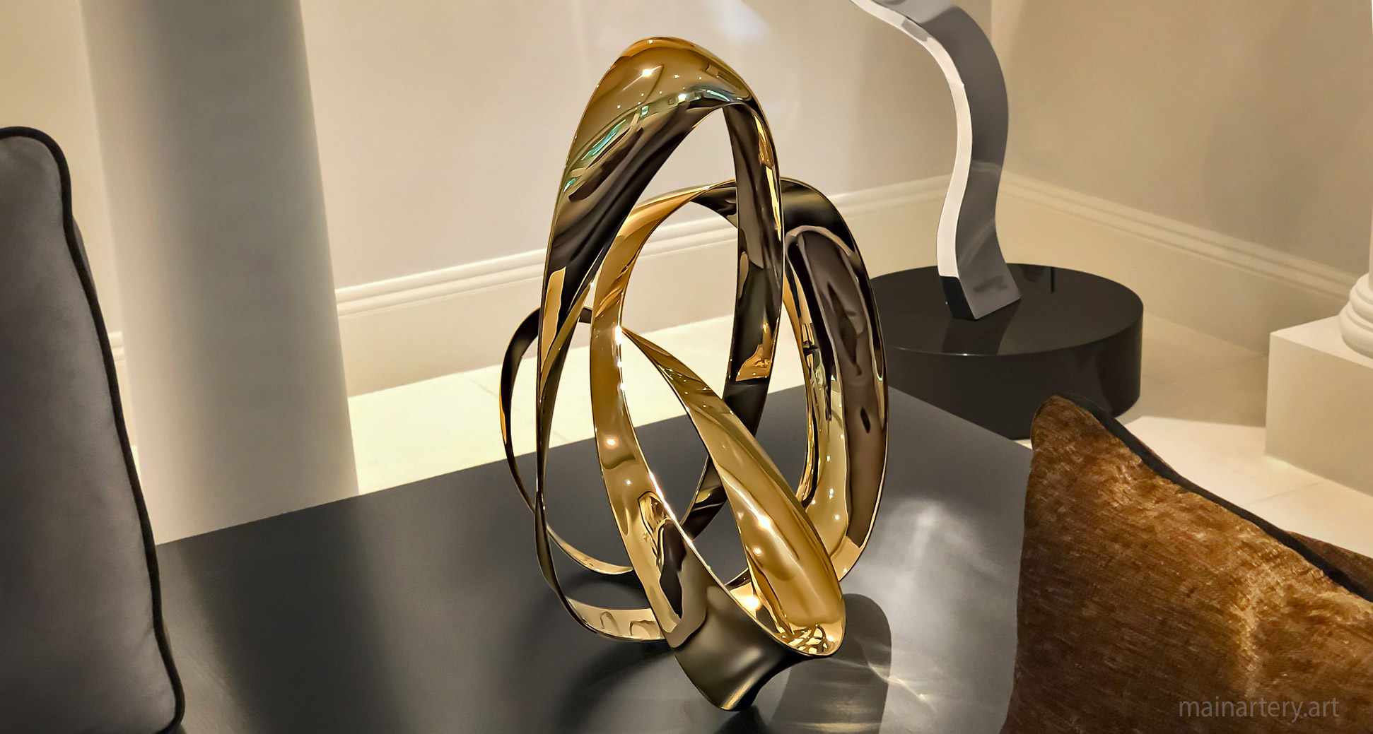 small stainless steel spherical interior sculpture image