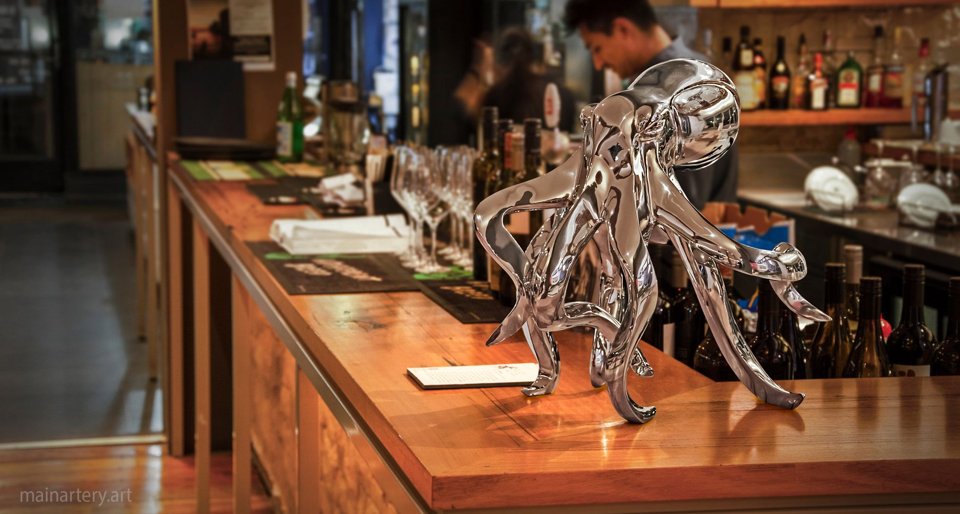 tiny mirror polished modern interior sculpture image