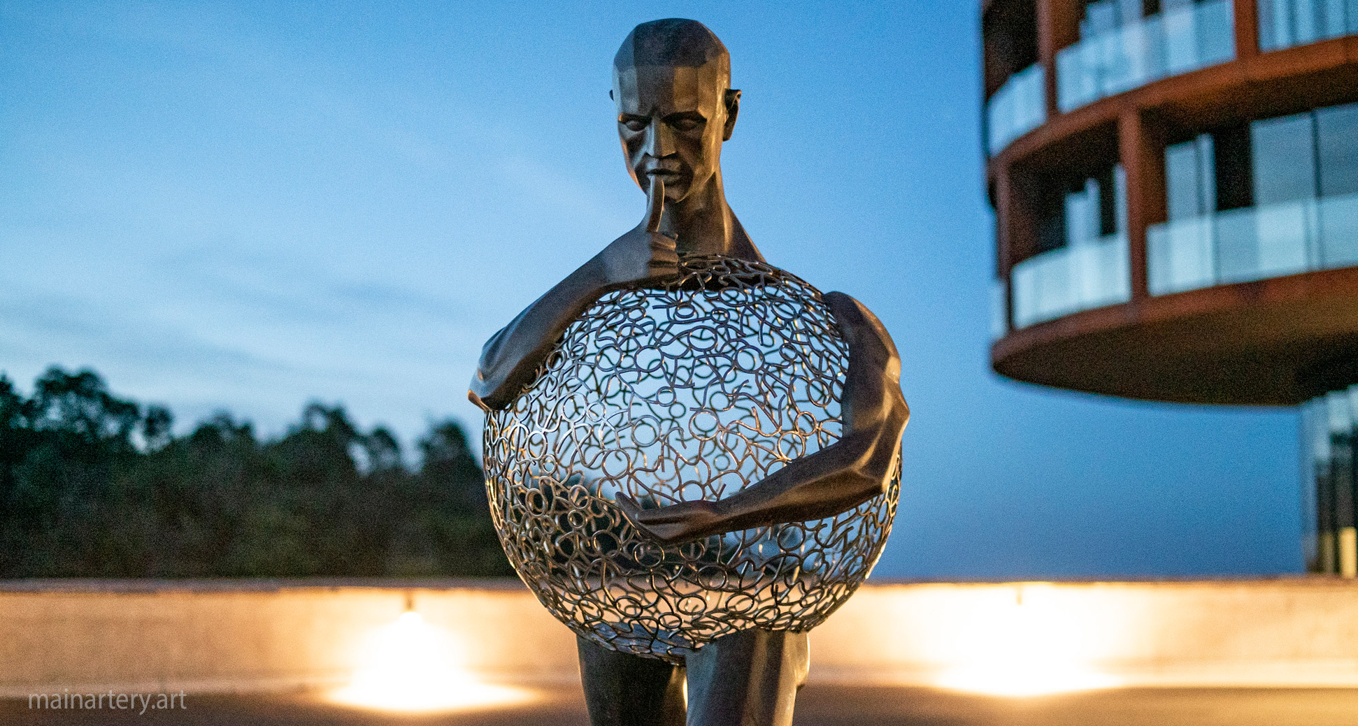 freestanding patina narrative landscape artwork image