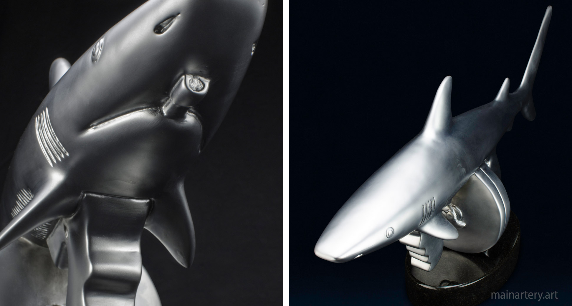 tabletop metal shark interior sculpture image