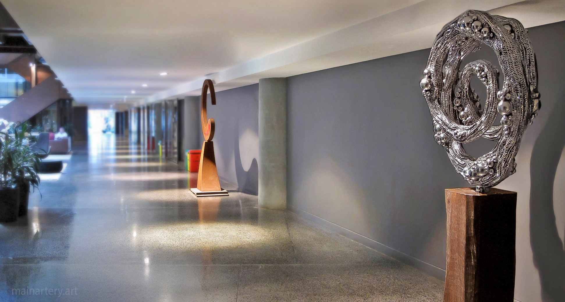 hallway stainless abstract interior art image