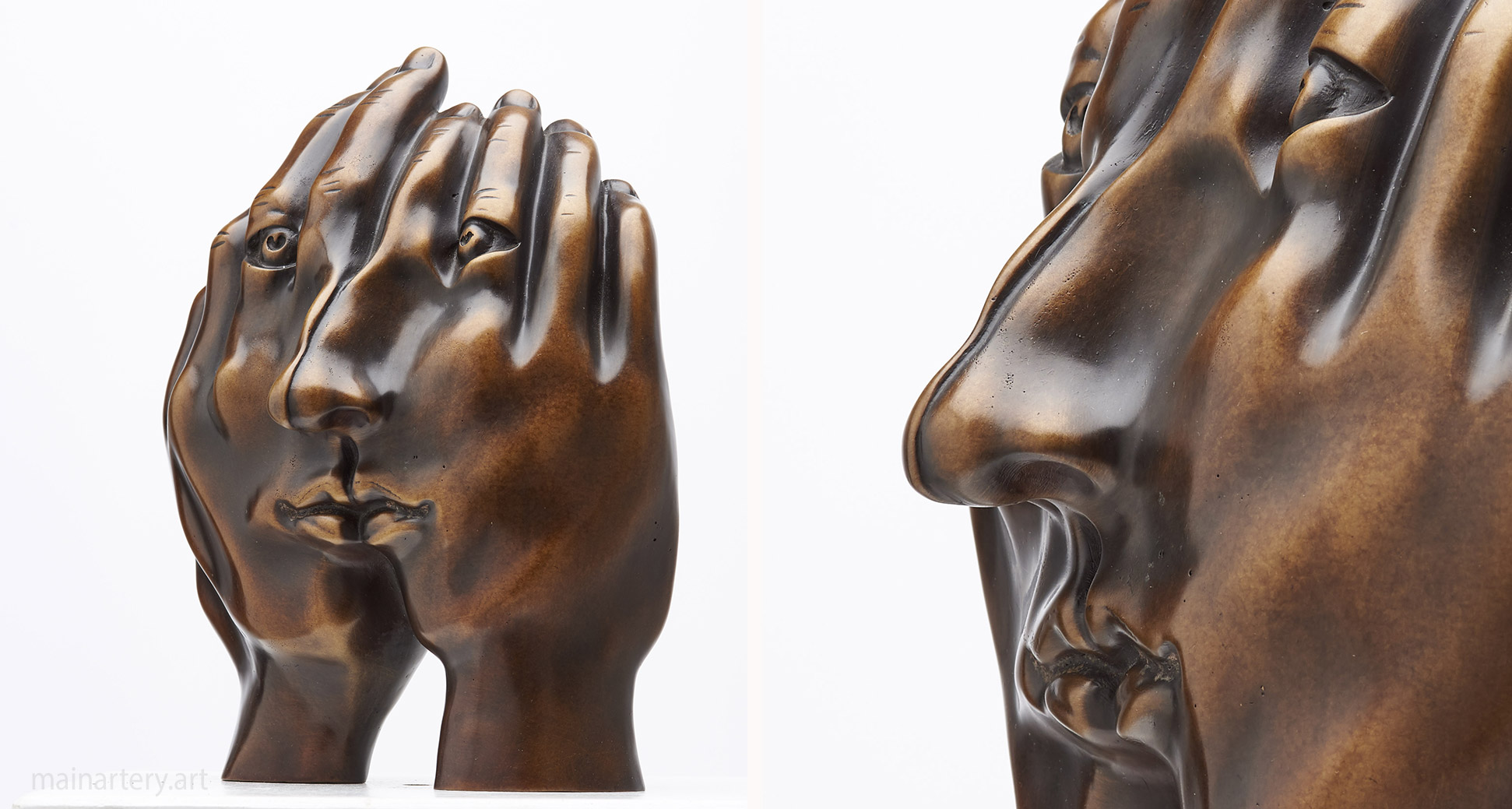interior bronze contemporary hand artwork image