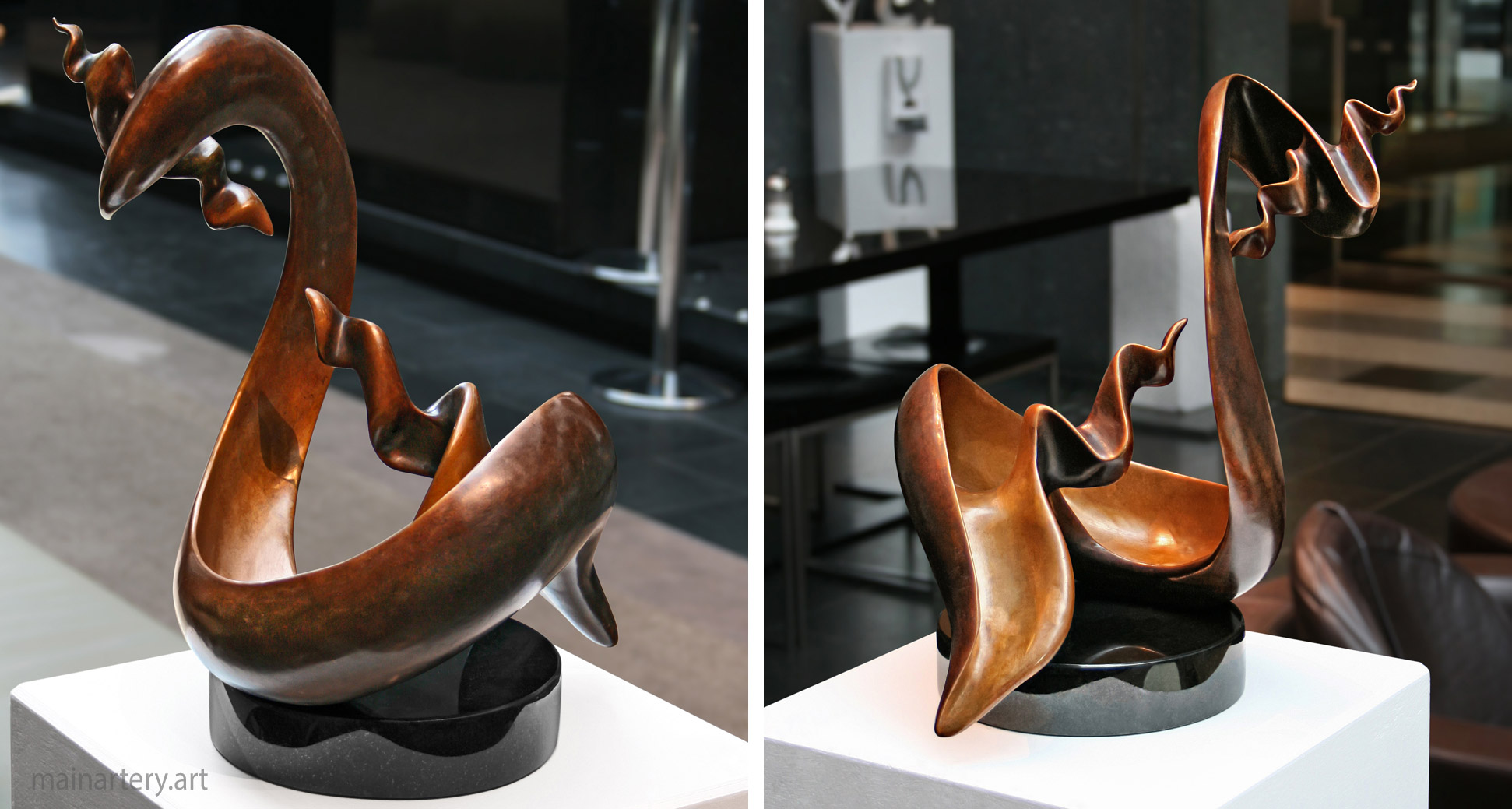 interior bronze environmental lobby artwork image