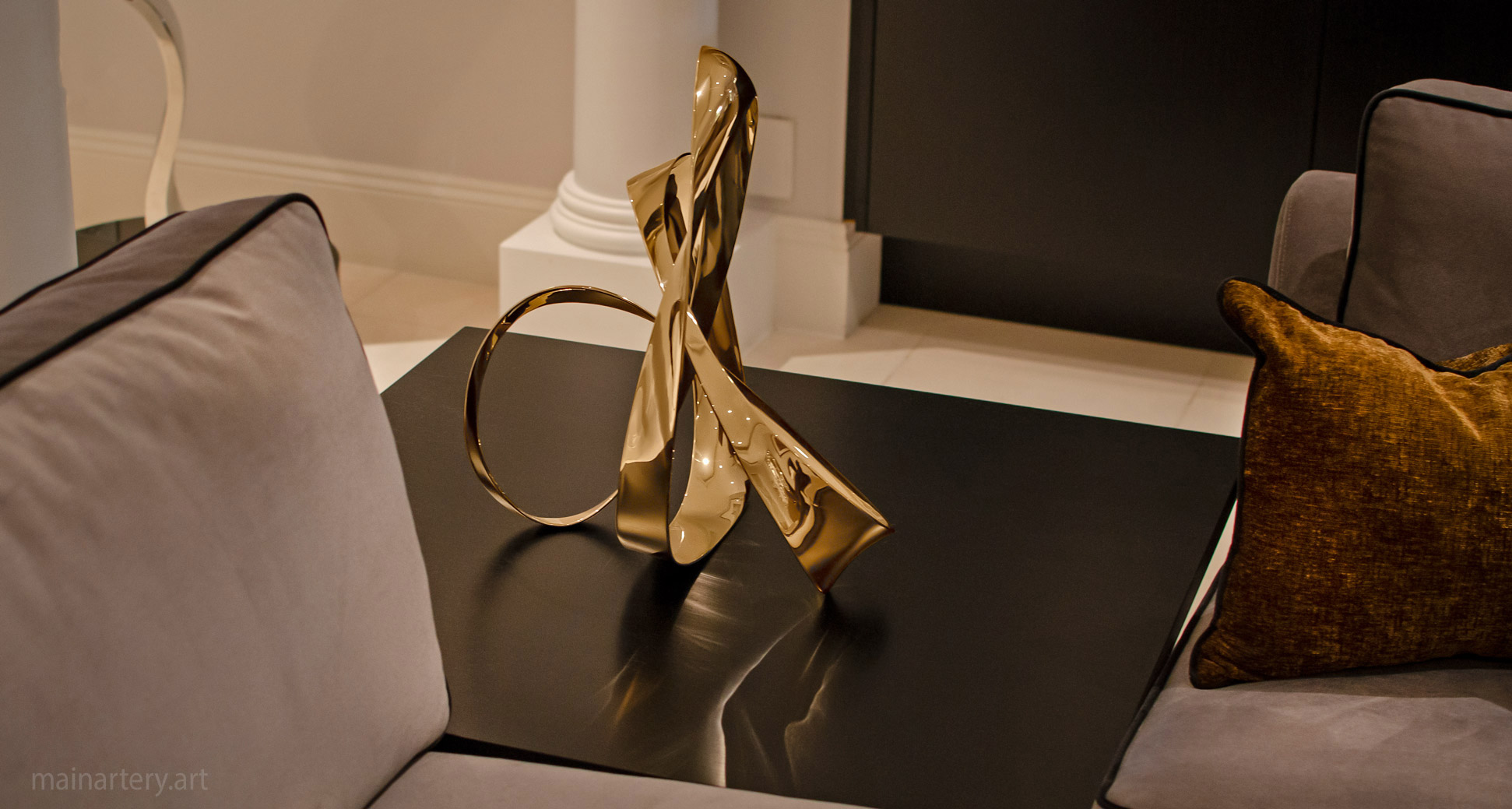 medium stainless steel organic interior sculpture image