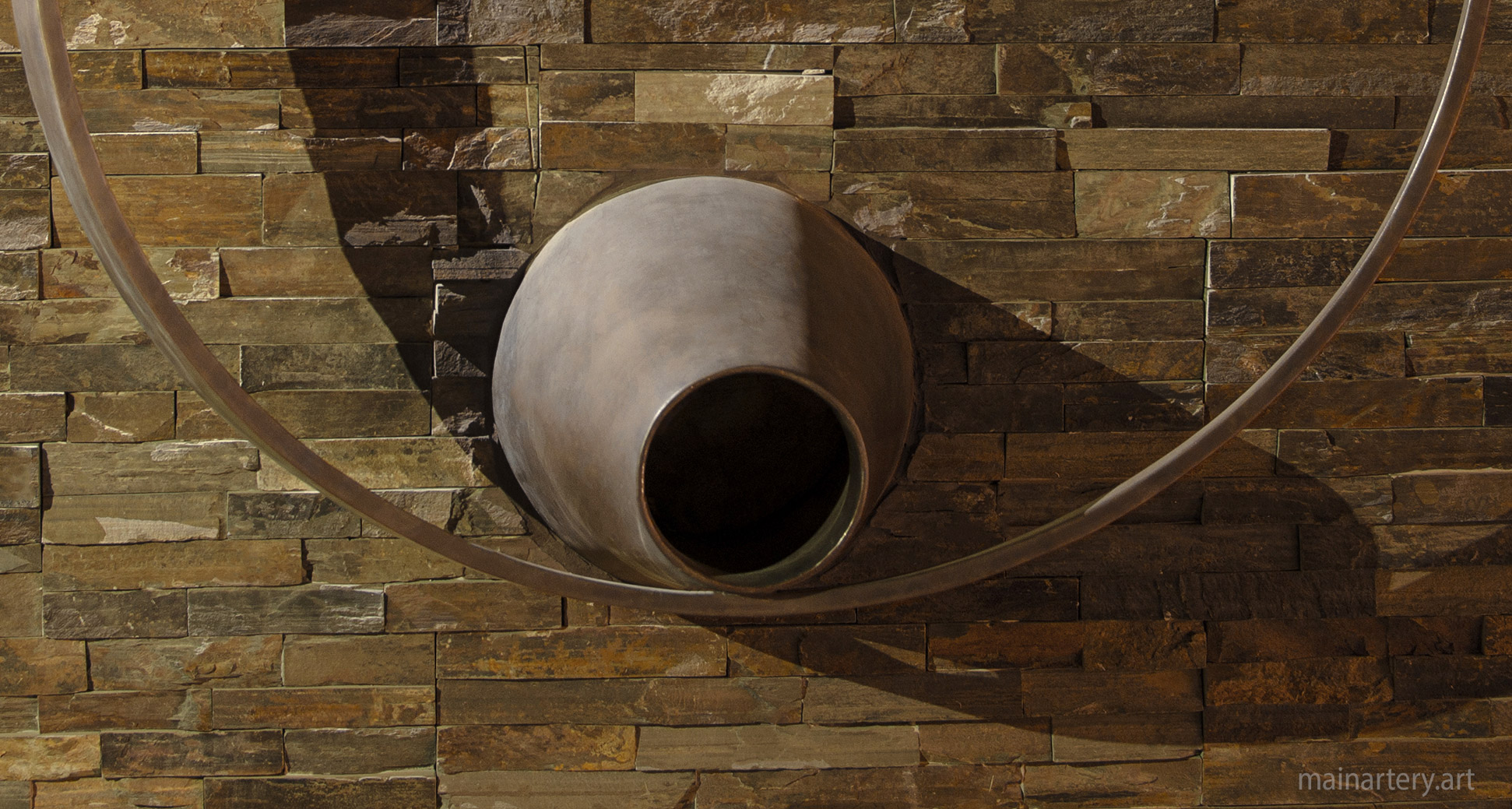 rusted abstract circular garden art image