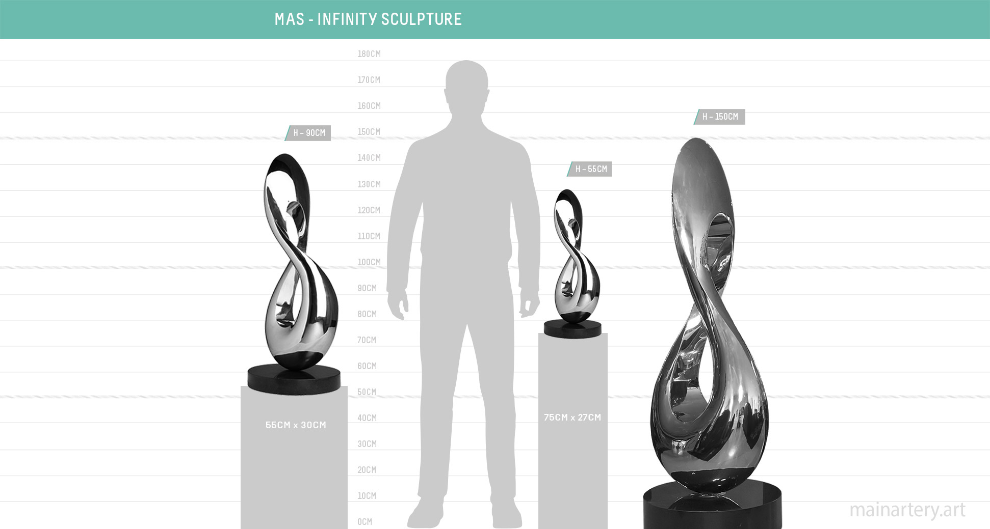 size diagram small mas infinity sculpture image