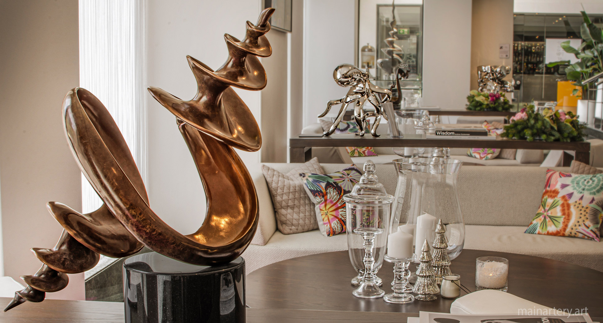 tabletop bronze patina algorithmic art image