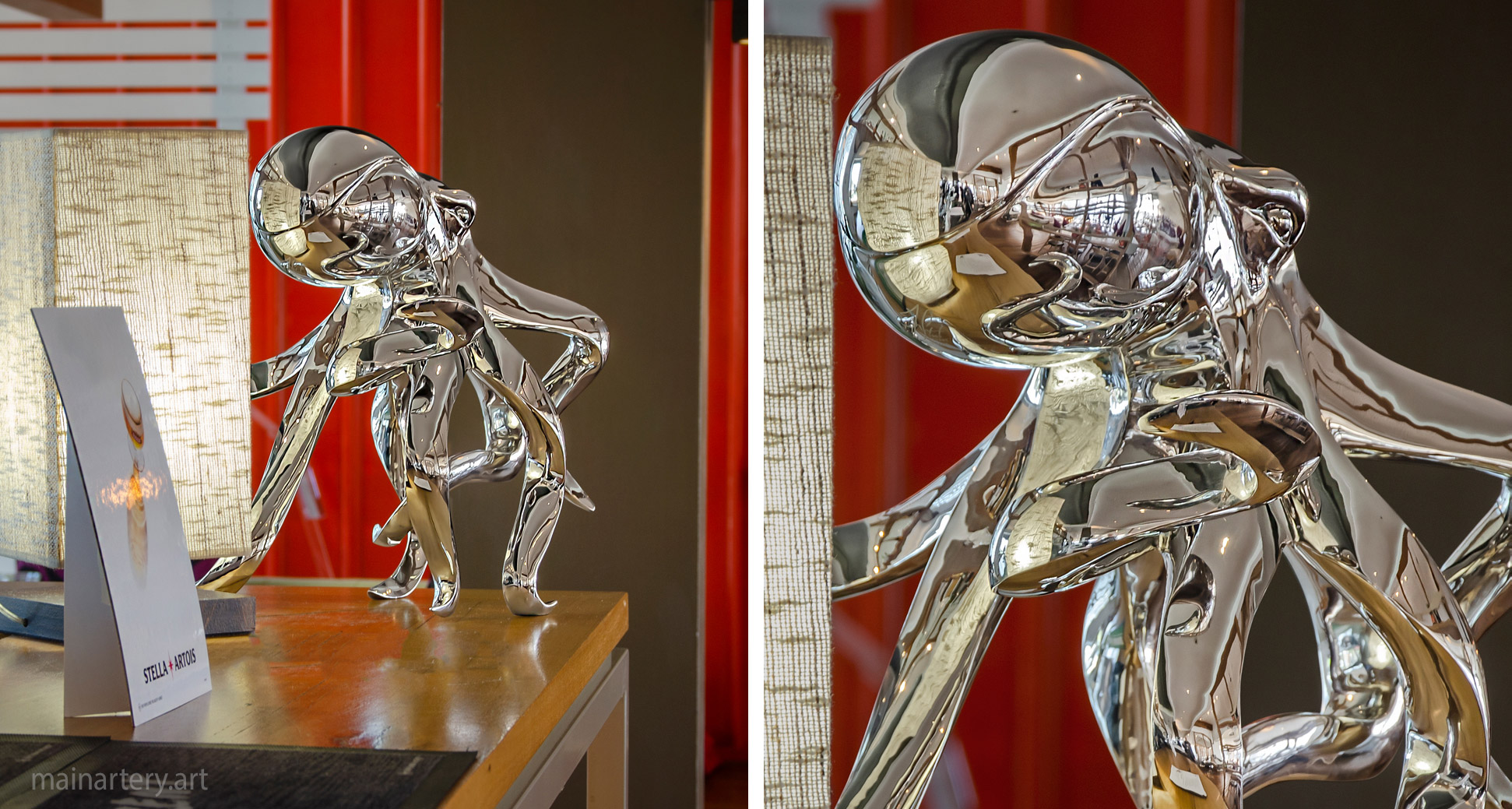 tabletop stainless steel organic interior art image