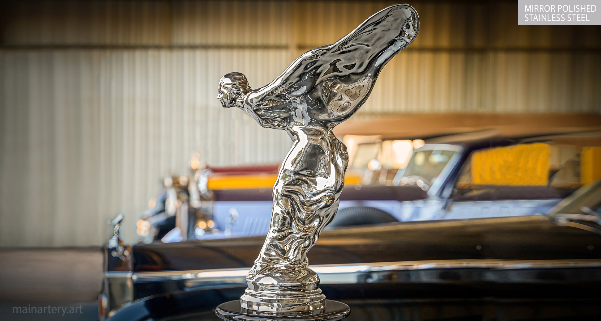 rolls royce polished nude luxury garage sculpture image