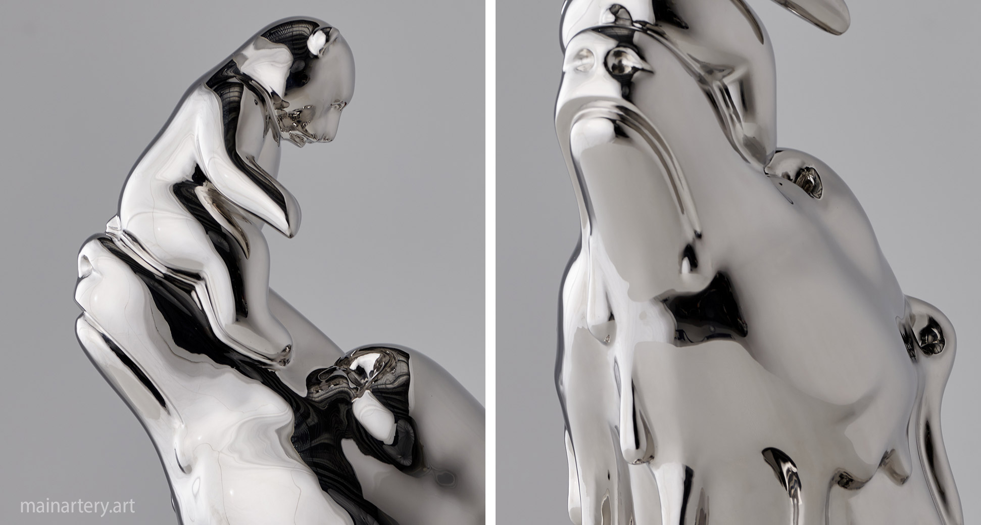 polar bear snout mirror polished climate change art image