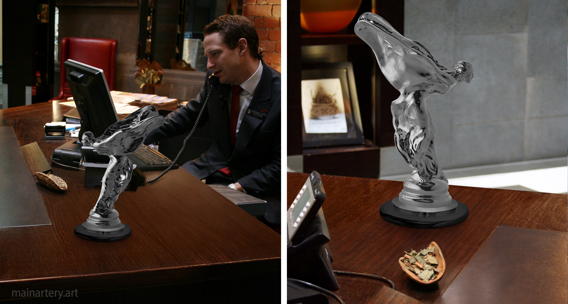 small stainless contemporary desk art image