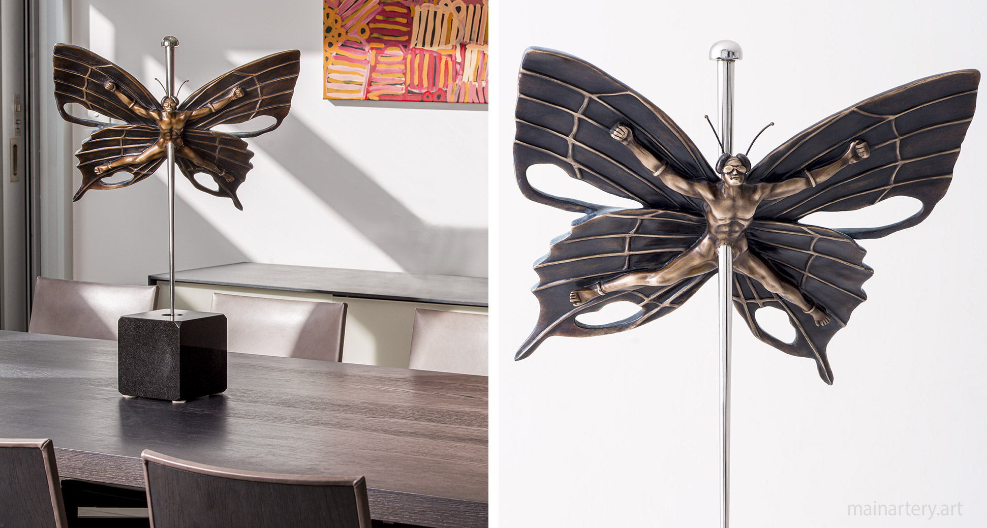 tabletop figurative artwork stainless steel interior image