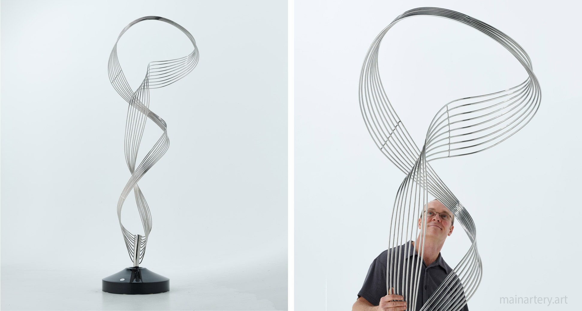 large stainless steel algorithmic totem sculpture image