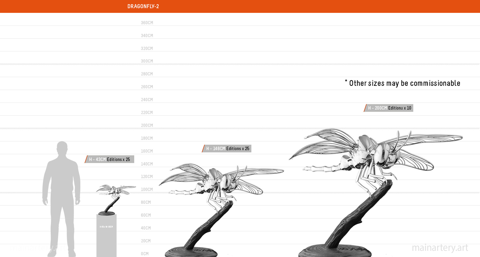 size sheet metal dragonfly sculpture image