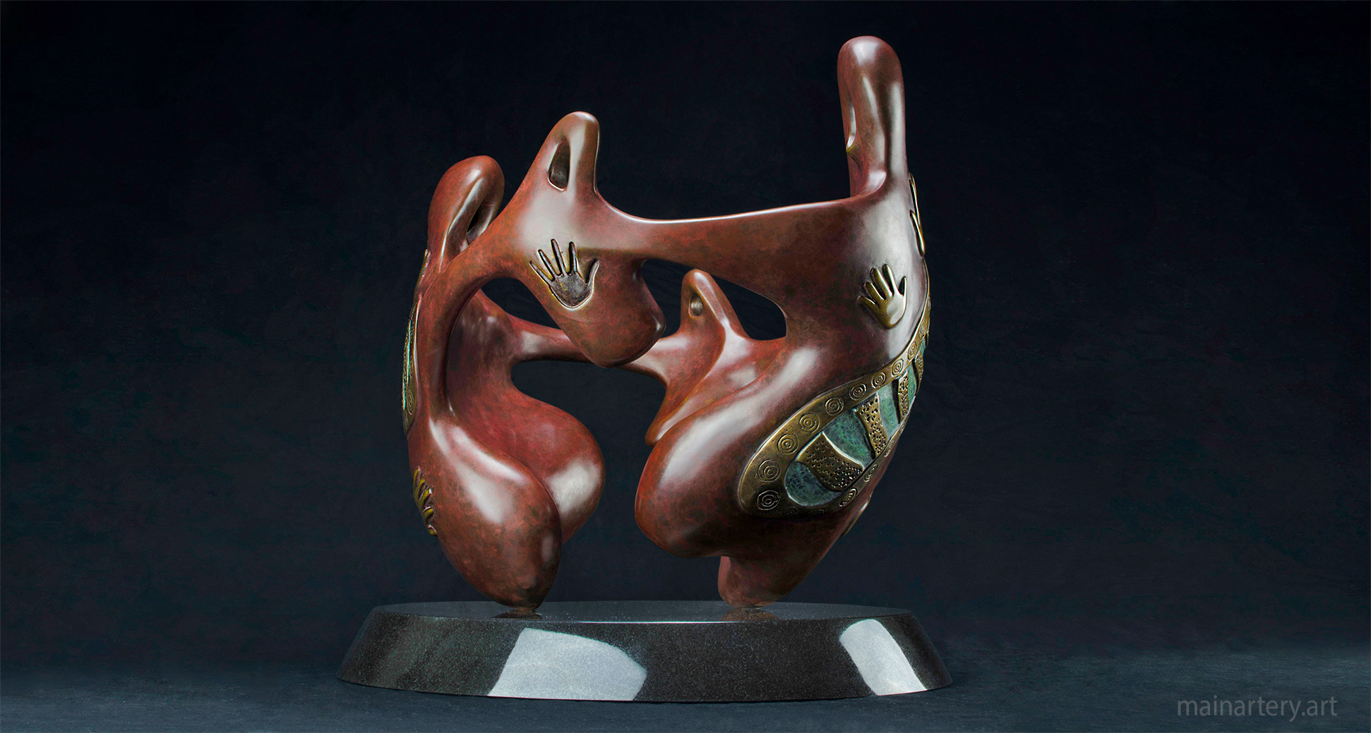 contemporary aboriginal art family tabletop image