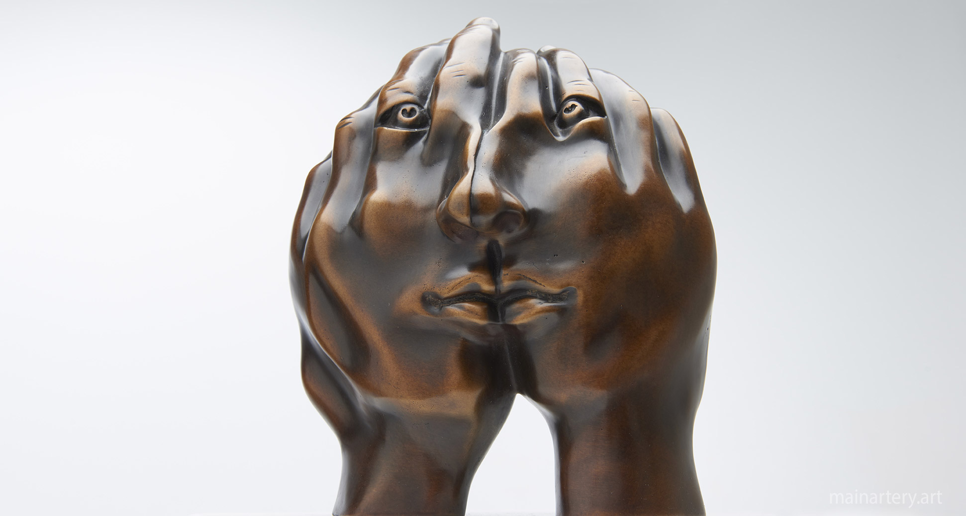 interior bronze realistic hand artwork image