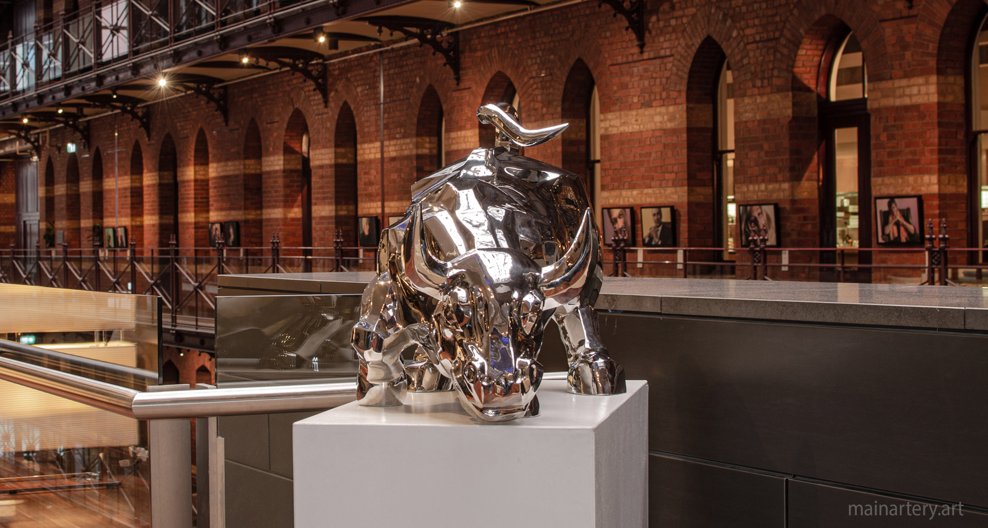 interior mirror polished contemporary bull art image