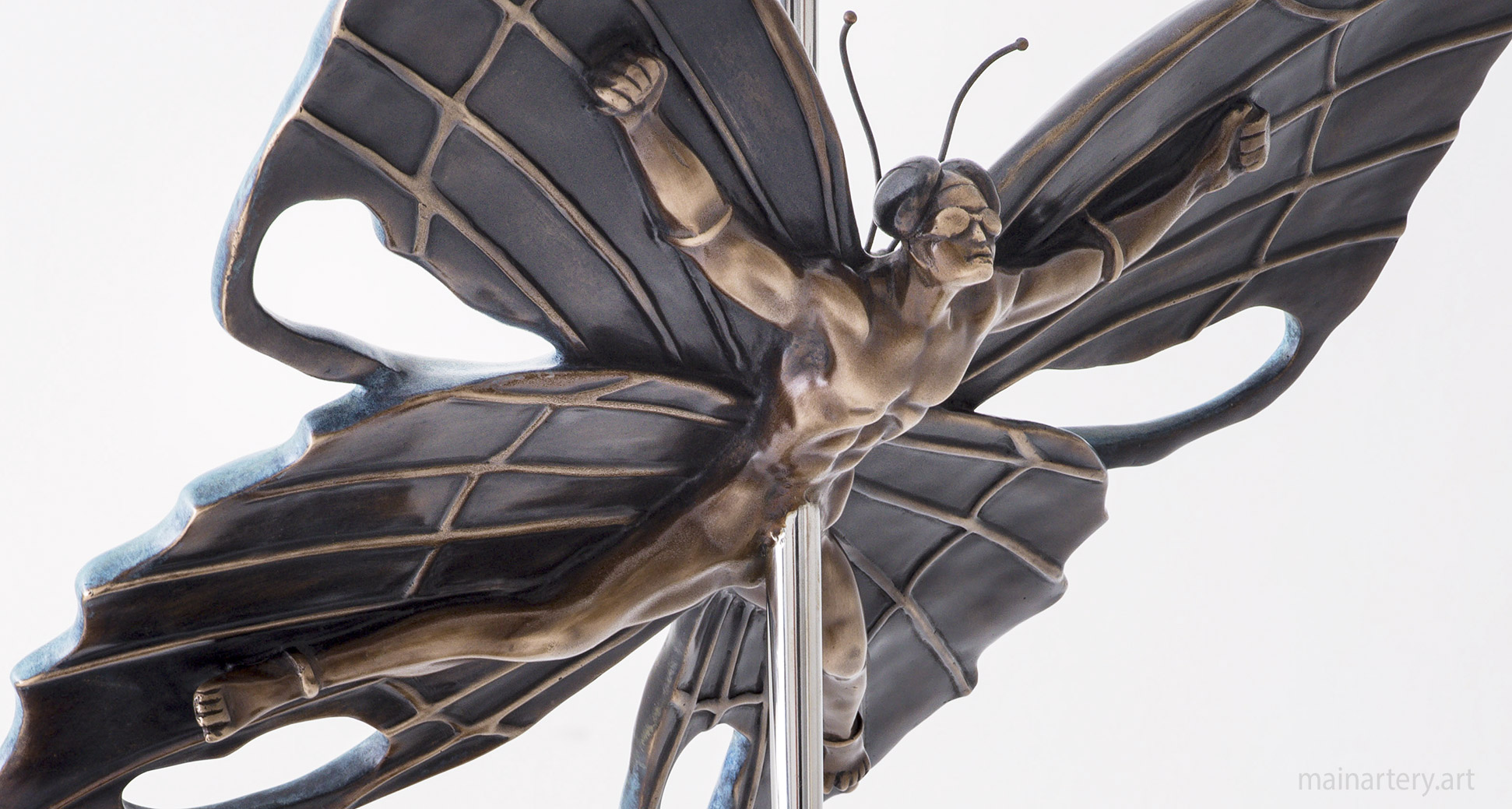 stainless steel surreal butterfly tabletop sculpture image