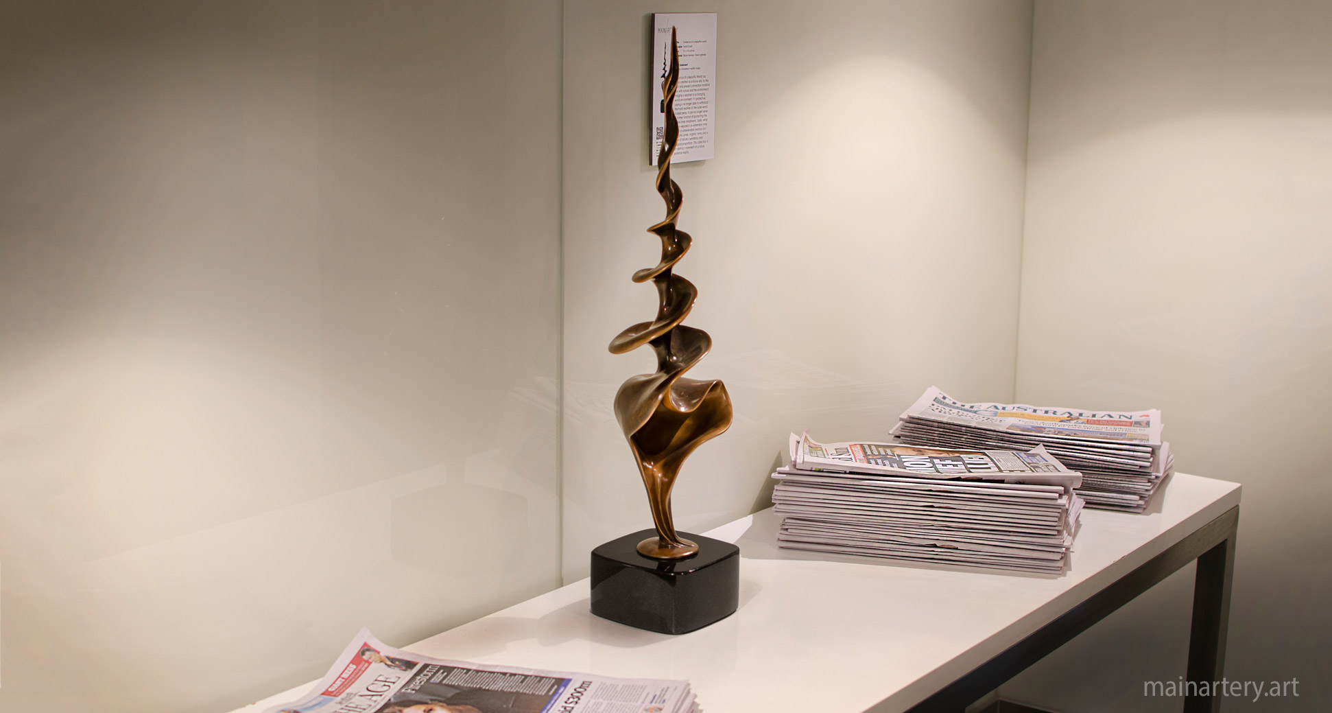 bronze environmental shell desk top sculpture image