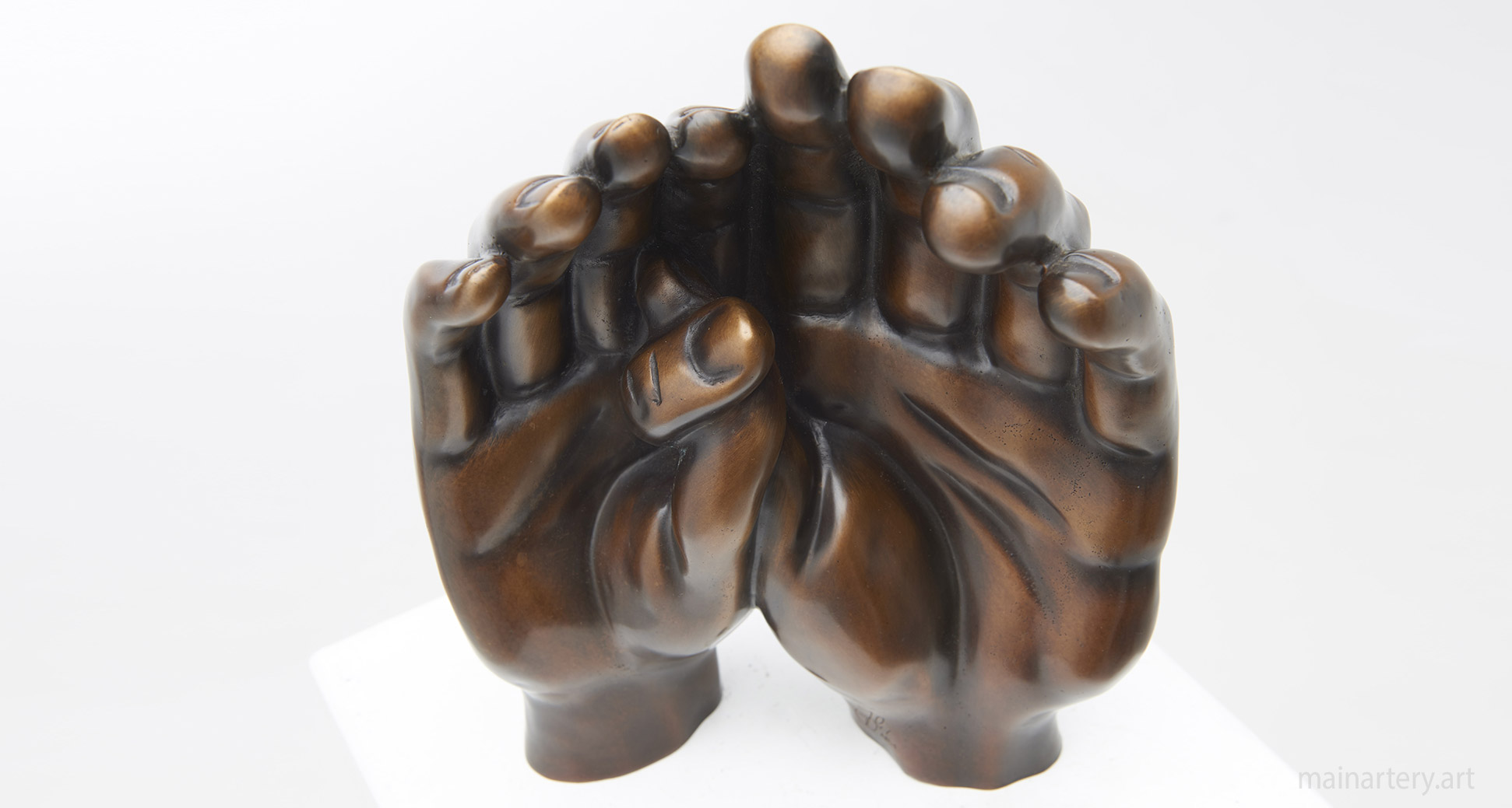 tabletop bronze figurative hand interior art image