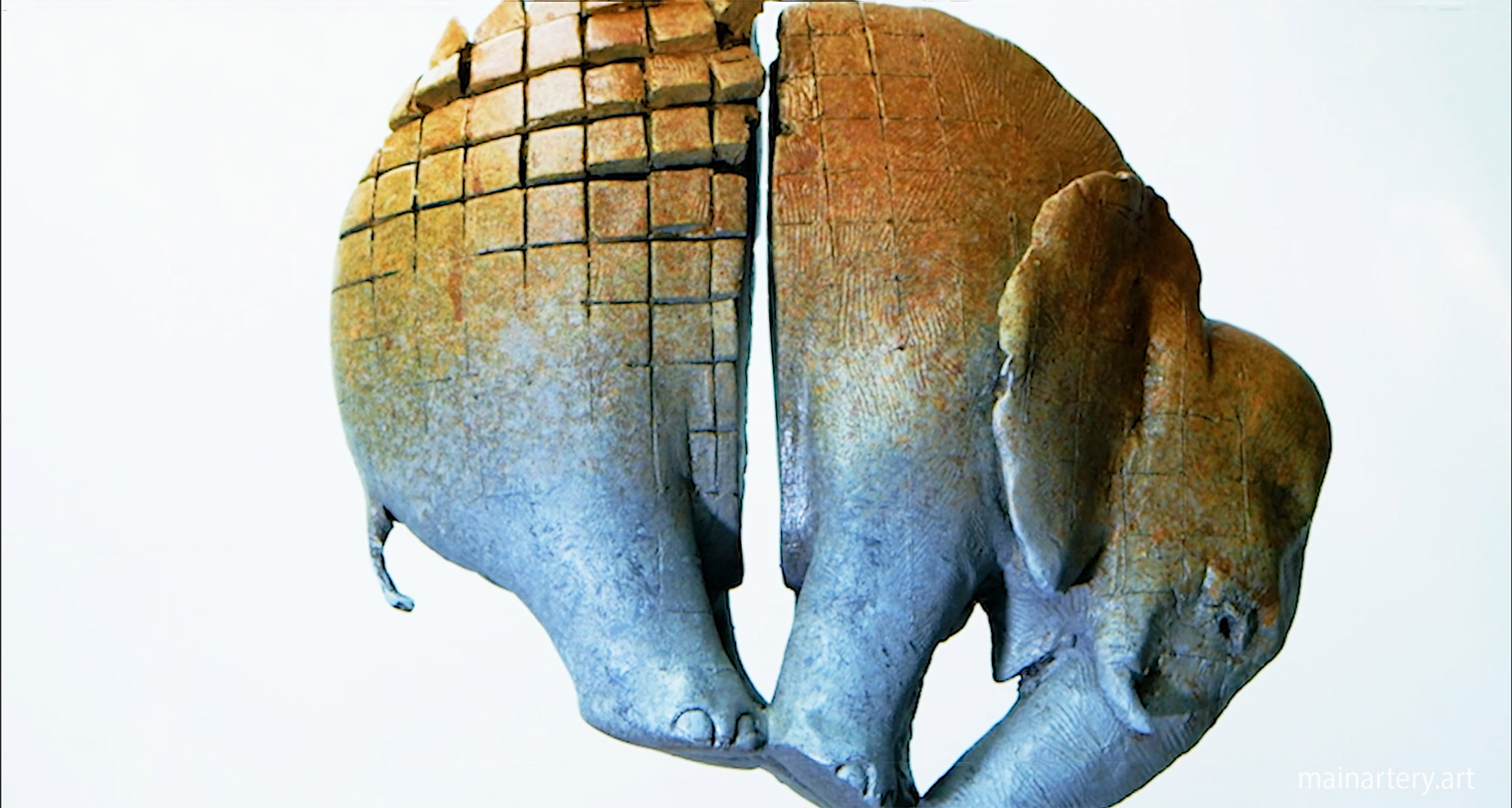 Jumbo Juxtaposition Sculpture, image 2, highlighting the artistic balance of opposing forms