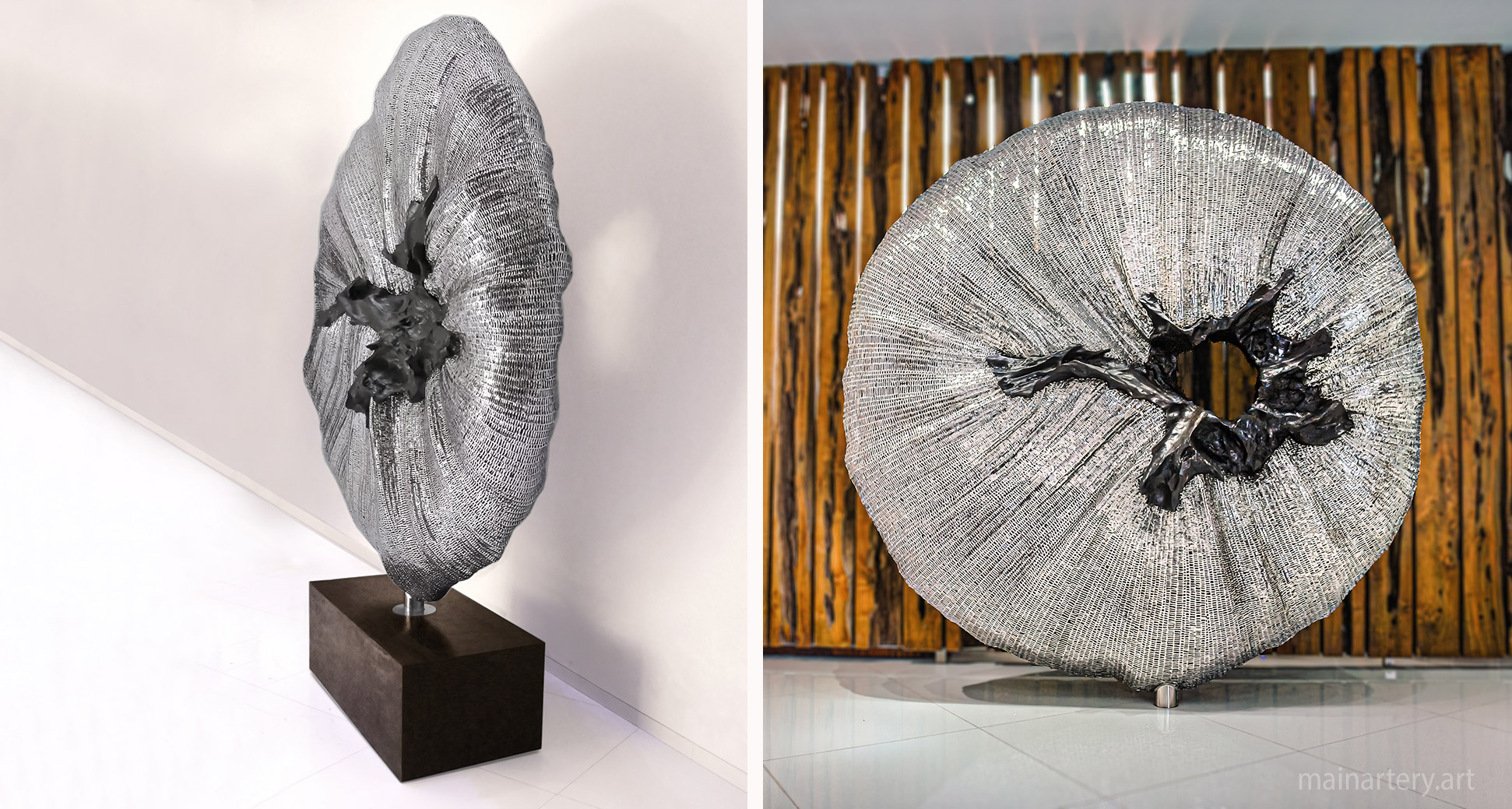 eclipse monumental spherical gallery steel sculpture image