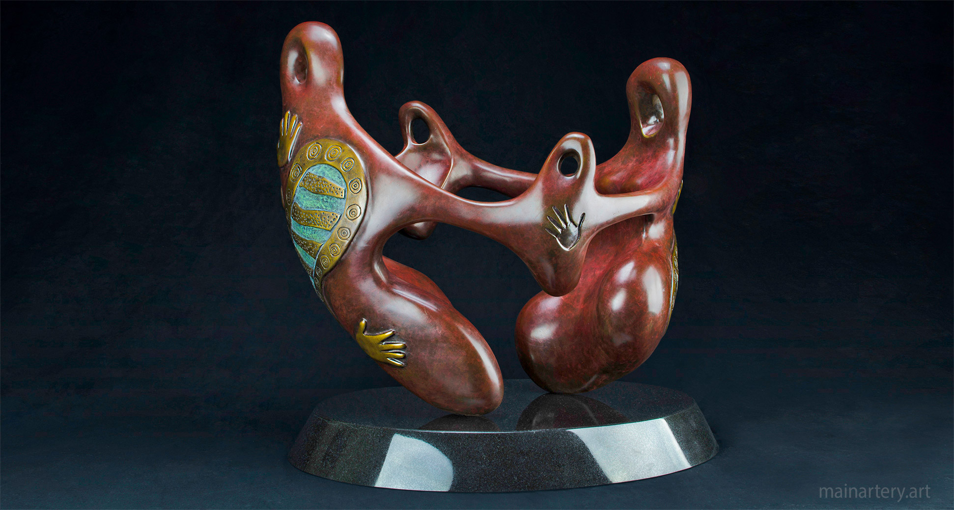 figurative aboriginal bronze interior sculpture image